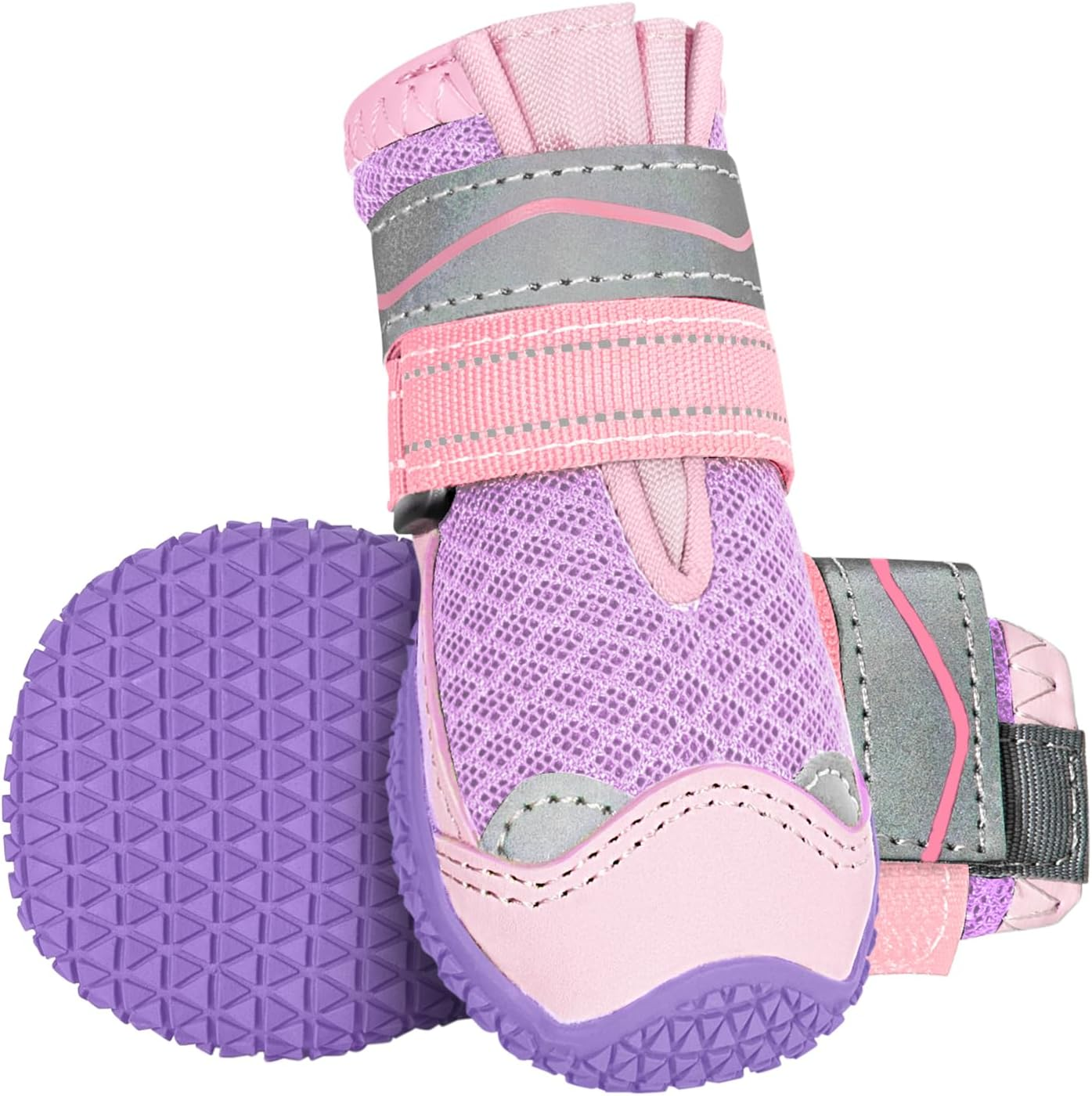 Slowton Dog Boots, Breathable Dog Paw Protector, Dual Adjustable & Washable Non-Slip Puppy Shoes with Reflective Strip for Injured Paws, Comfortable Walking Boots for Small Medium Large Puppy image number 2