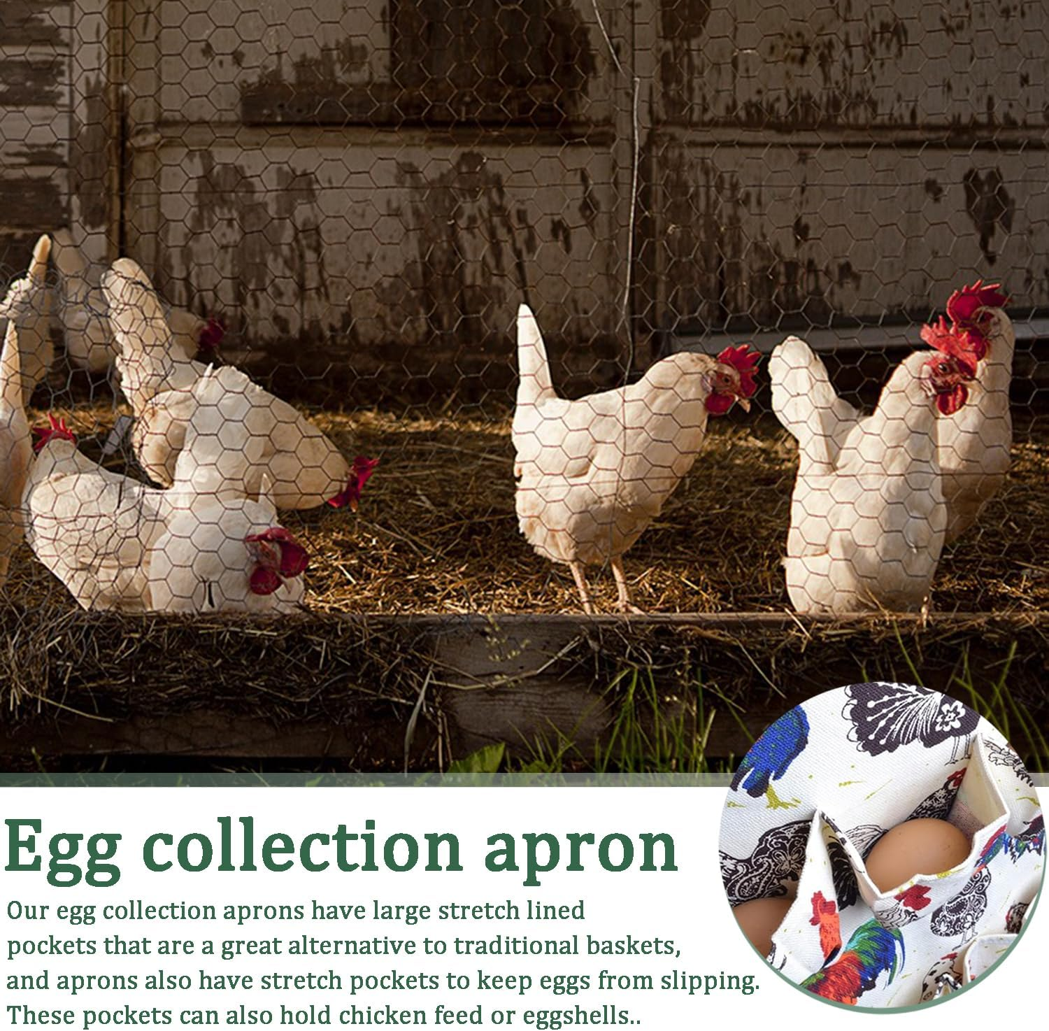 Egg Apron for Collecting Eggs Durable Canvas Chicken, Duck & Goose Egg Collection Apron for Home Use Ideal for Farmhouse Kitchens, Restaurant Settings, and Family Activities image number 1