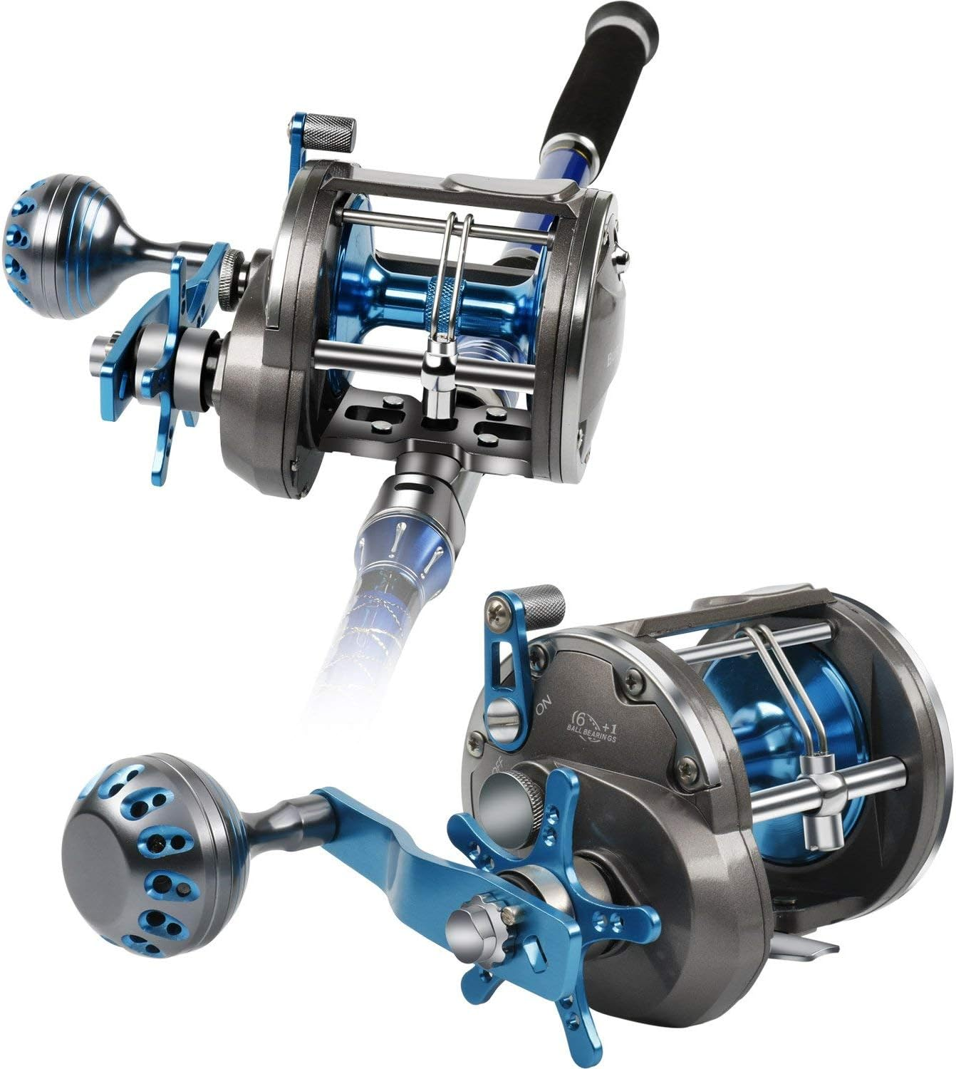 Trolling Reel Saltwater Level Wind Reels, Drag Reels Boat Fishing Ocean Fishing for Sea Bass Grouper Salmon - Aat40L-Left Handed image number 7