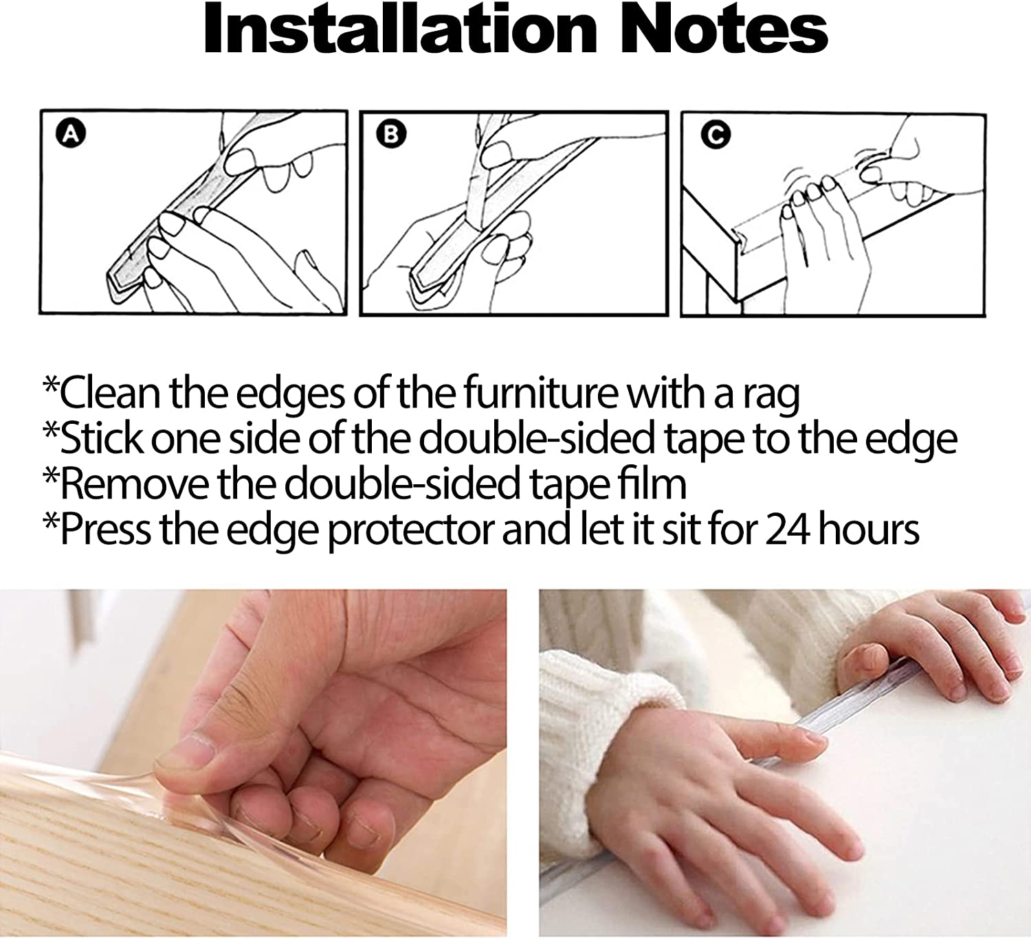 Baby Proofing - Corner Protector for Baby, 9.84Ft 100% Silicone Edge Protector with Double-Sided Tape - Soft Corner Protectors for Furniture against Sharp Corners for Cabinet, Table, Drawer
