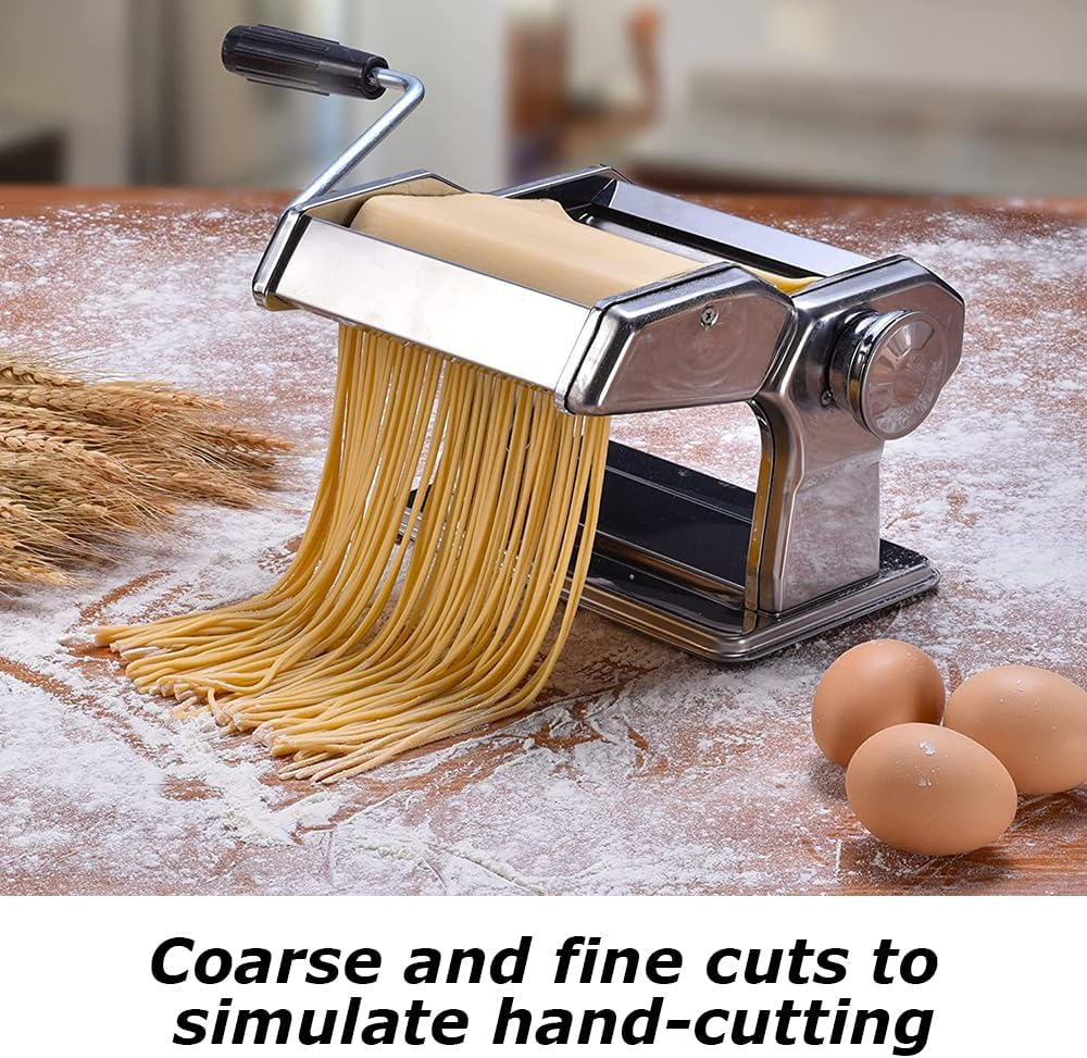 Noodle Making Machine,Pasta Maker,Hand Crank Noodles Maker, Pasta Roller,Rocker Press Sheeter,For Pasta, Dumpling Skin, Spaghetti, Fettuccine image number 6