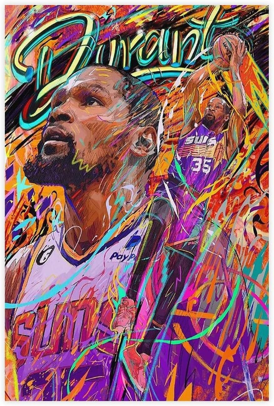 YANGGUANG Kevin Durant Poster Canvas Poster Bedroom Decor Sports Landscape Office Room Decor Gift Unframe: 12X18Inch(30X45Cm)