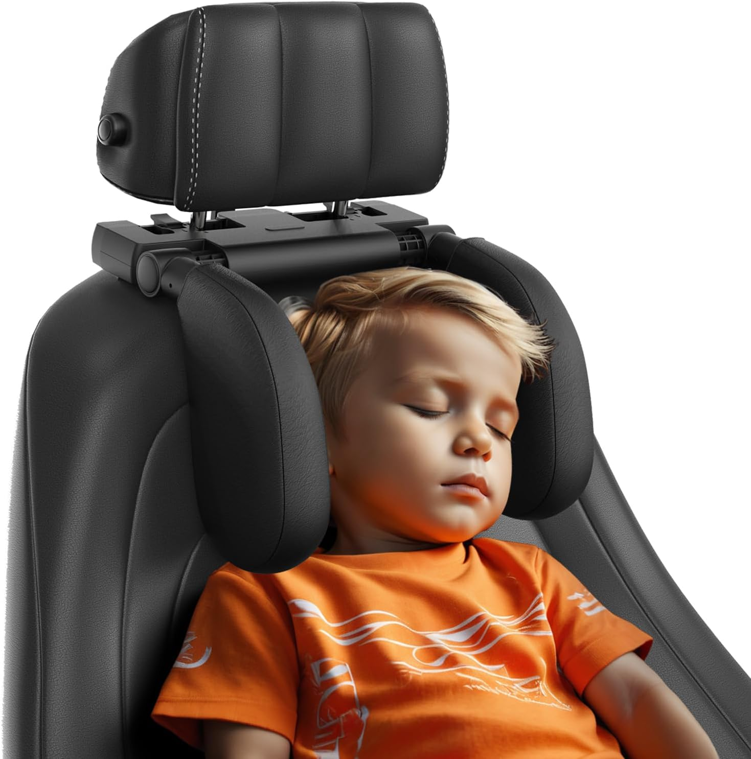 Car Headrest Pillow,Thickened Memory Foam Road Pal Car Seat Headrest,Neck Support Pillow,180&deg; Adjustable Car Headrest, U Shaped,Travel Car Sleeping,Suitable for Kids and Adults (Black)