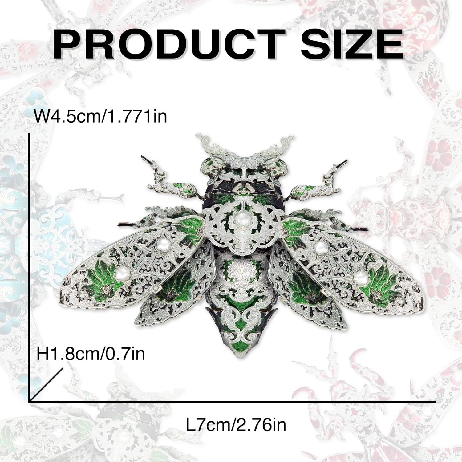 Piececool Metal 3D Puzzles for Adults, Cicada 3D Model Building Kits Insect Themed Animal Fashion Brooch Assembling DIY Crafts Creative Gifts image number 4