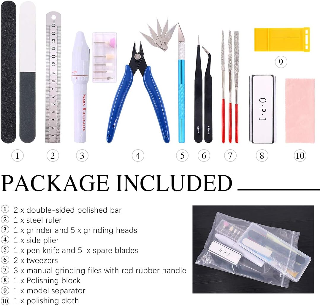 Keadic 24Pcs Gundam Model Basic Tools Set Hobby Building Tools Kit with a Plastic Case for Professional Model Building, Repairing and Fixing (Kit 5) image number 6