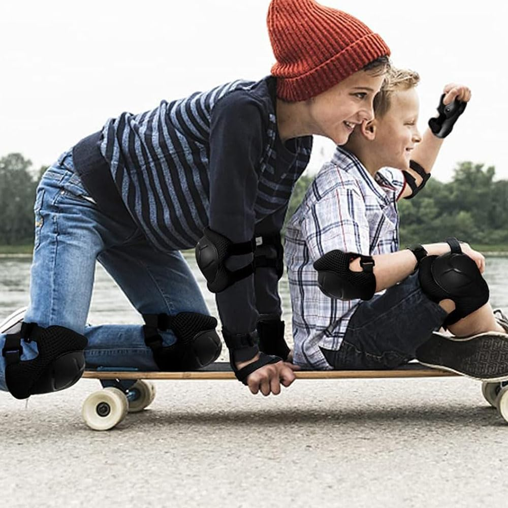 JZS Knee Pads for Kids, Youth Knee Pads and Elbow Pads Set with Wrist Guards 3 in 1 for Skating Cycling Bike Rollerblading Scooter for Boys Girls(Red) image number 6