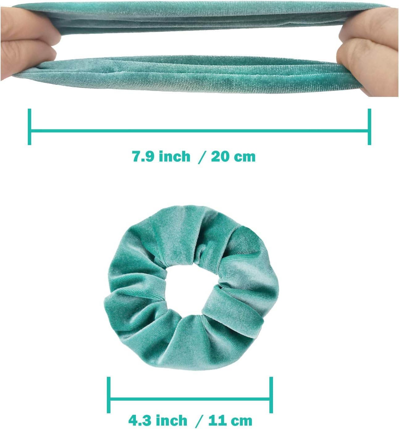 IVARYSS Hot Pink Scrunchies, Premium Velvet Soft Hair Scrunchy, Solid Colors Thick Elastic Bands, Hair Accessories for Women and Girls, 12 Pack - Pink image number 6