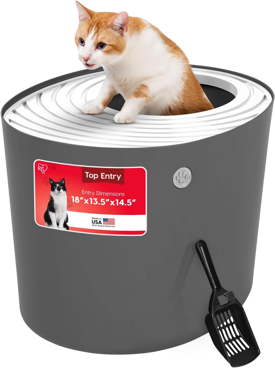 IRIS Top Entry Cat Litter Box, White