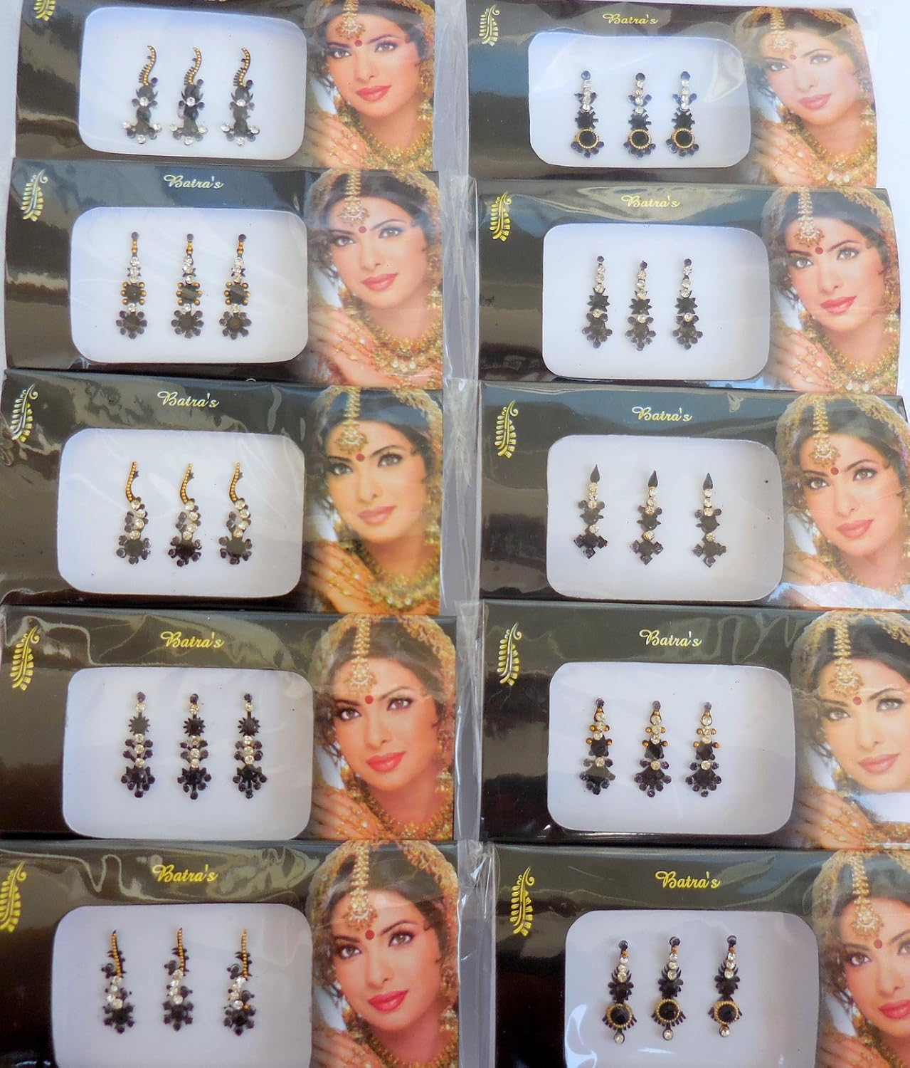 8 Bindi Pack- 24 Combo Bindi Stickers Multicolored,Silver,Gold,Black, Bindi Tattoo Bindi Jewelry image number 3