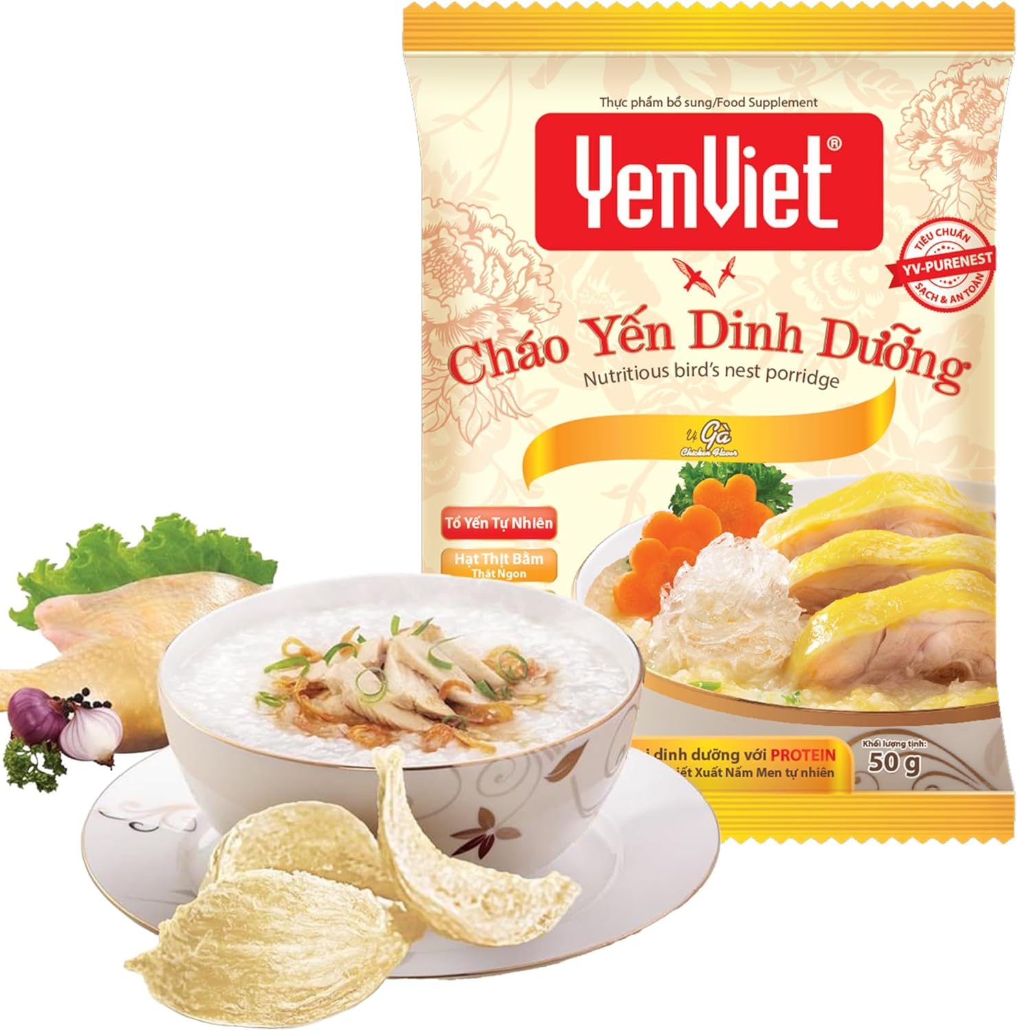 Nutritious Swallow Nest Instant Porridge with Minced Pork by Yenviet (30 Packs Carton) - Quick Healthy Instant Congee, High in Protein, Fresh and Natural Ingredients, Convenient Easy to Prepare image number 6