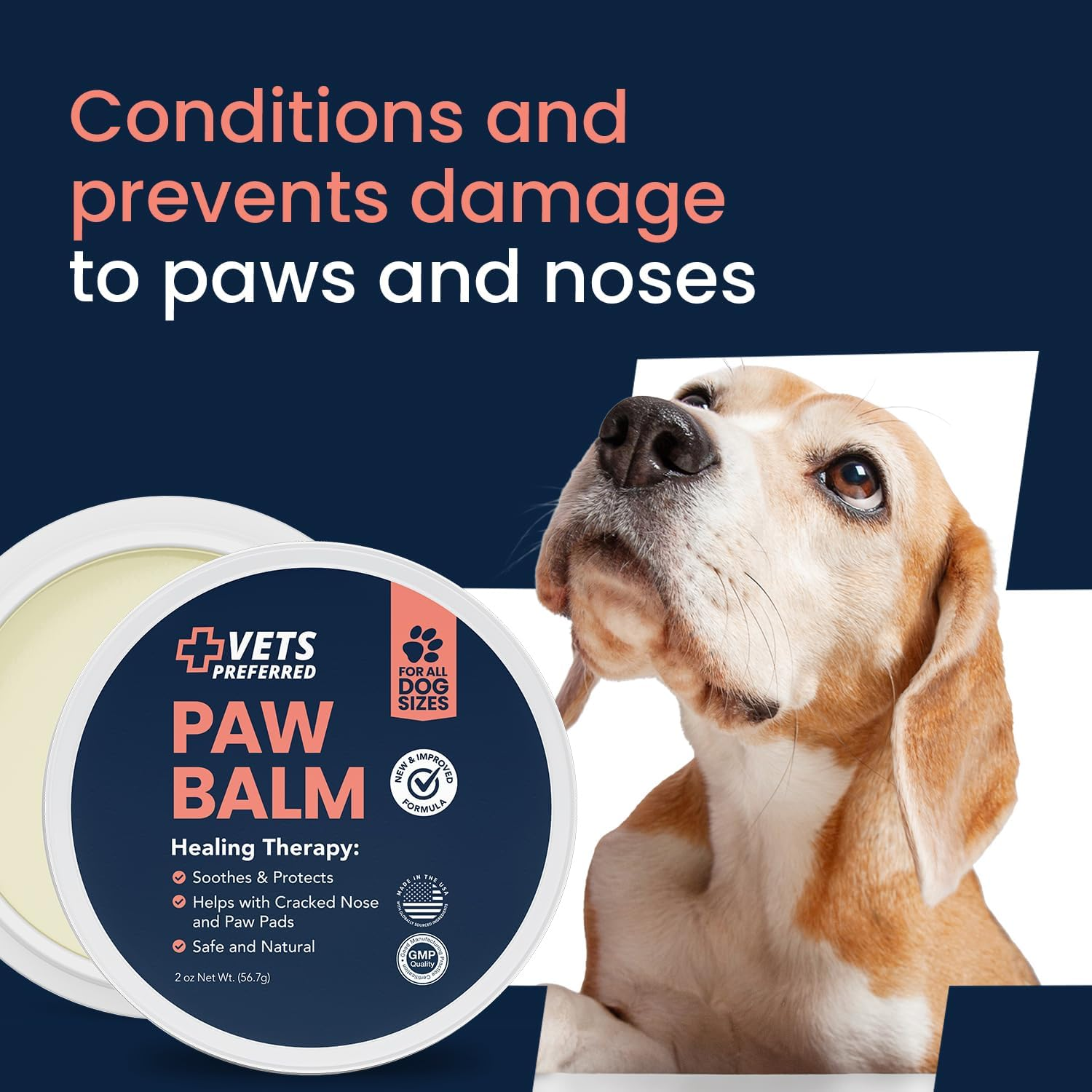 Vets Preferred Advanced Pad Protection | Veterinarian-Grade Dog Paw Balm | Heals Repairs and Moisturizes Dry Noses and Paws | Effective | Ideal for Extreme Weather Conditions image number 2