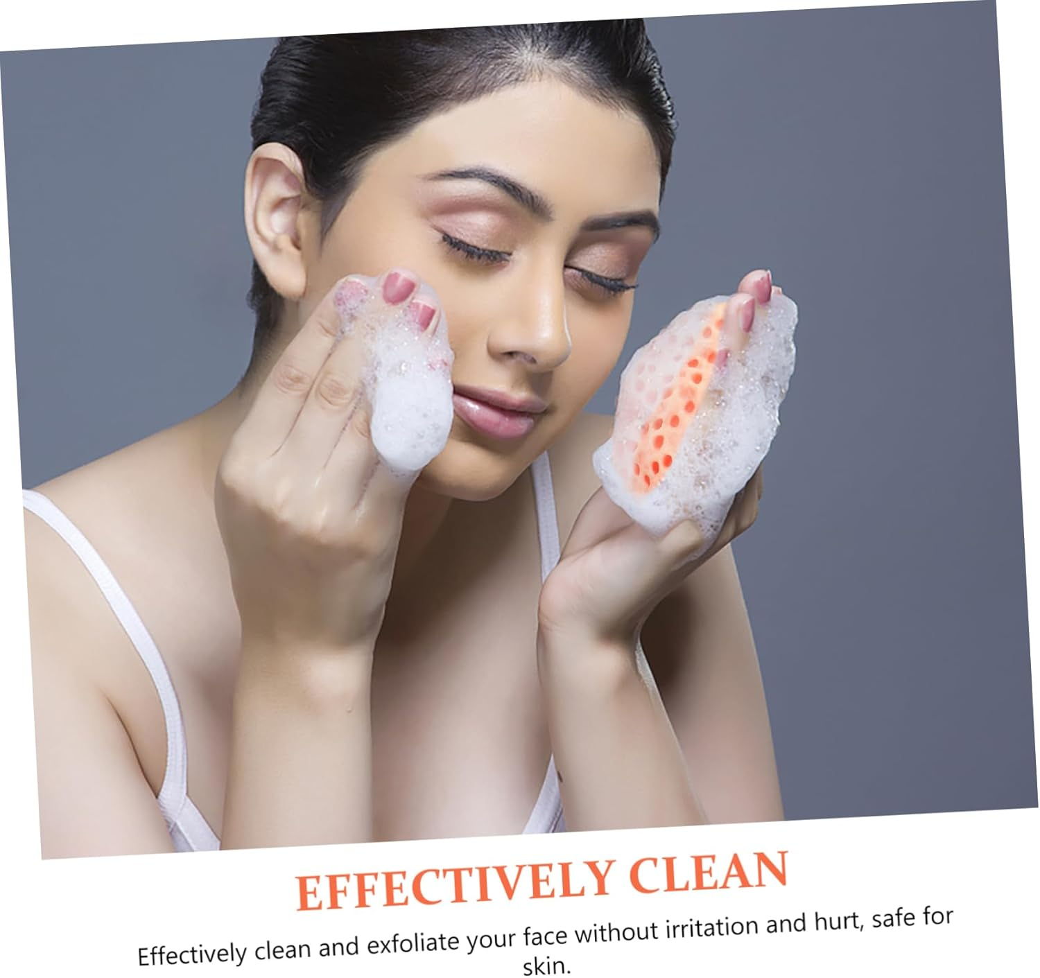 3Pcs Portable Facial Exfoliating Sponges for Face Washing and Makeup Removal, Supple Compressed Bath Sponges in Green, Orange, and Pink for Daily Skincare and Shower Use image number 1