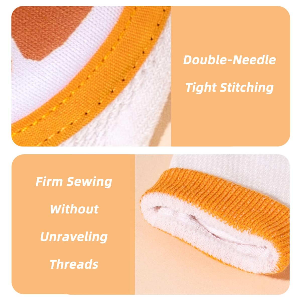 JZS Baby Knee Pads for Crawling, Breathable Cotton, Knee Protector with Sponge Pad, 3 Pairs, Style 1