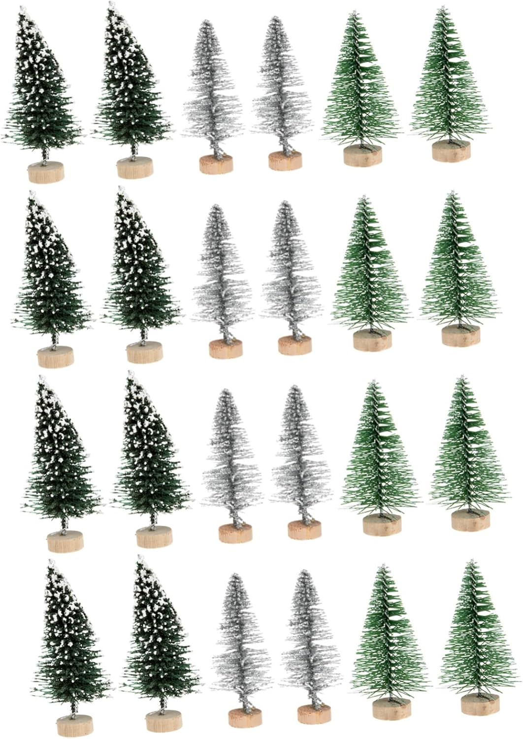 SHOWERORO Miniature Pine Trees 24Pcs Christmas Trees Festive Decor Desktop Decor image number 4