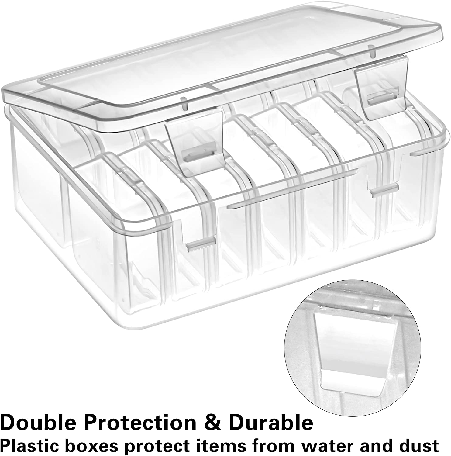 Mathtoxyz Small Bead Organizers, 30 Pieces Plastic Storage Cases Mini Clear Bead Storage Containers Transparent Boxes with Hinged Lid and Rectangle Clear Craft Supply Case image number 1