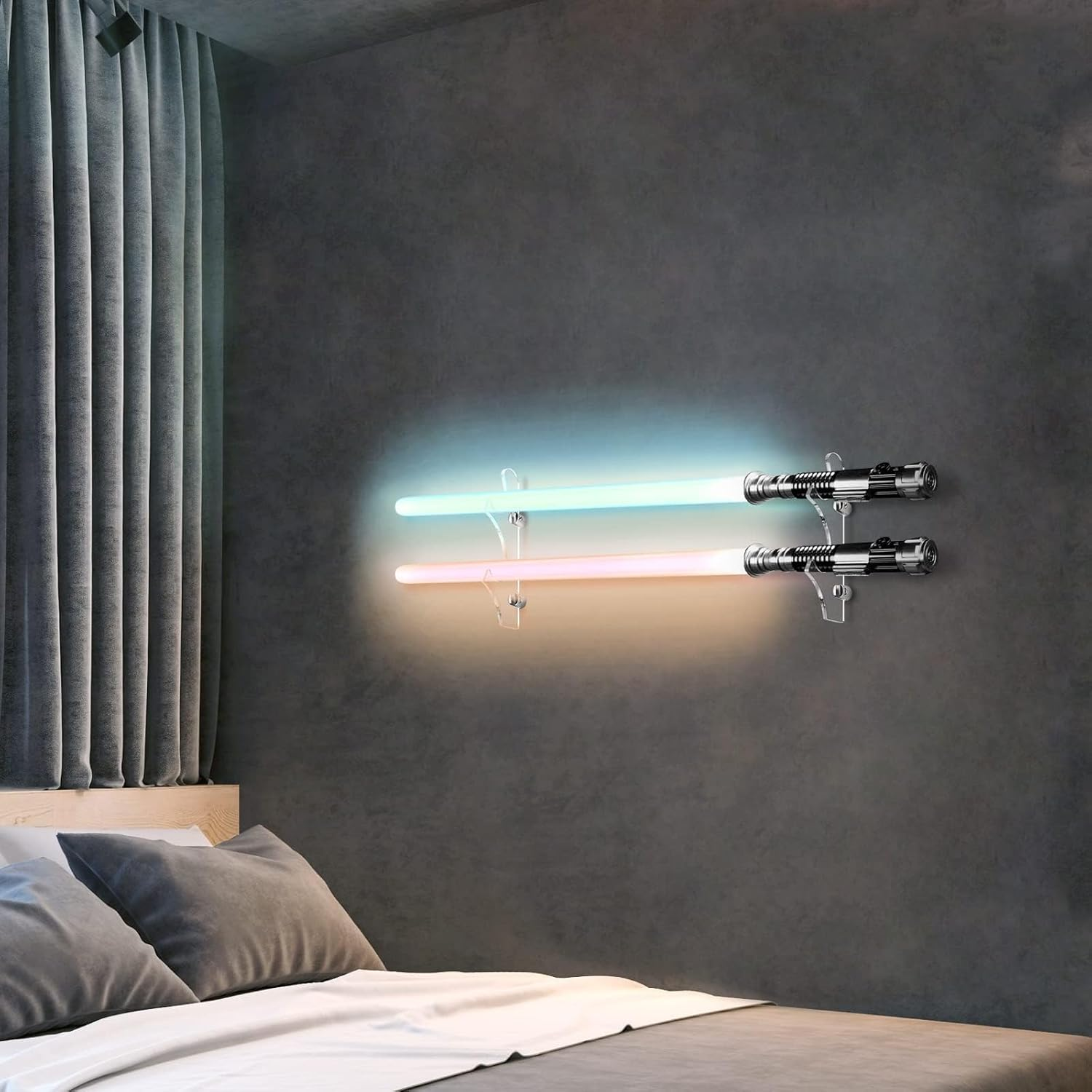 TOPNEW Lightsaber Wall Display Stand, Acrylic Light Saber Holder Mount, Transparent Rack Suitable for Swords image number 4