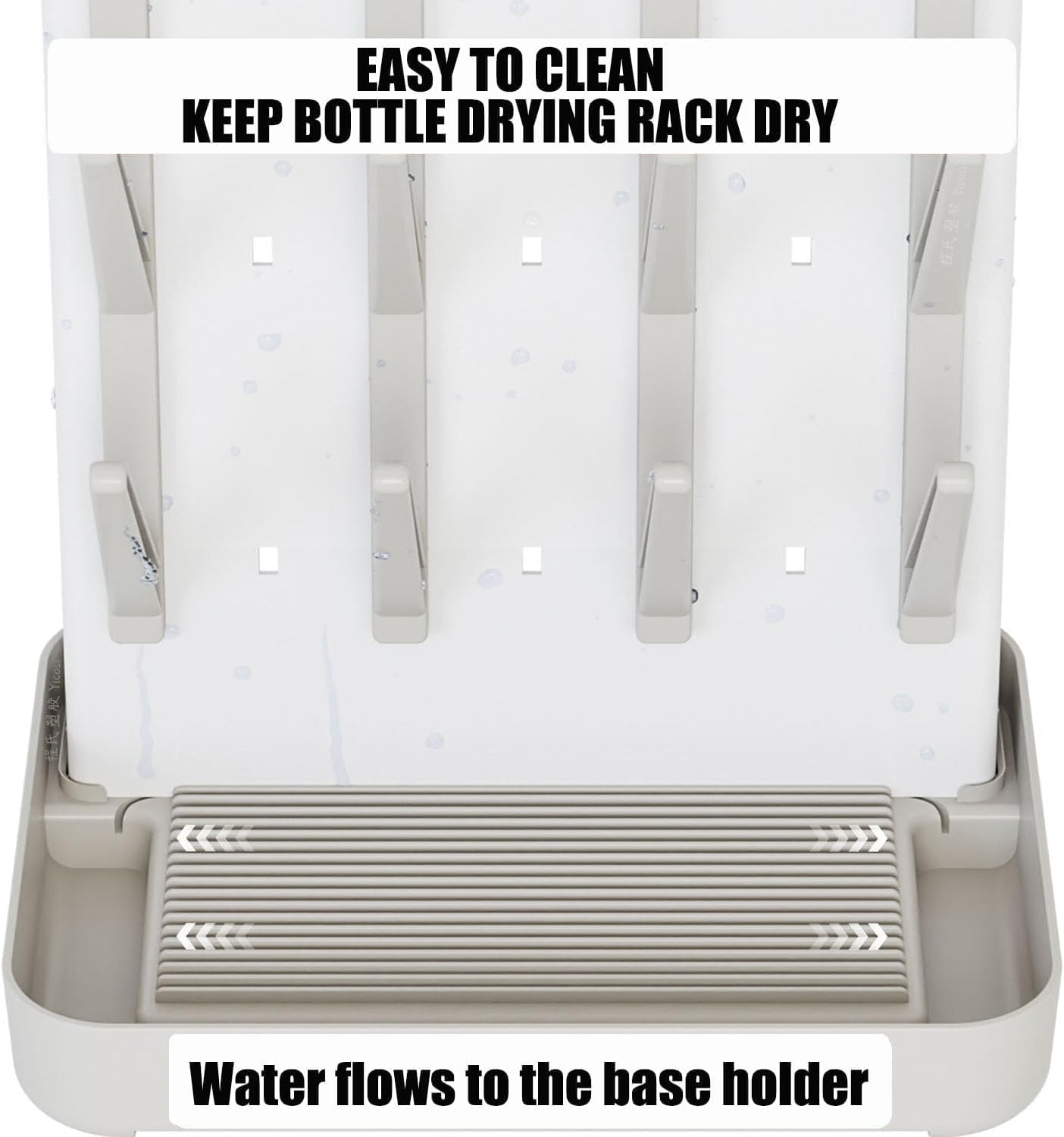 Baby Bottle Drying Rack Space Saving, WADY Large Vertical Baby Bottle Storage Organizer & Bottle Dryer Rack for 12 Pc 8 Oz Bottles and Baby Accessory, Pump Parts, Pacifiers or Brush Stand (Blue)