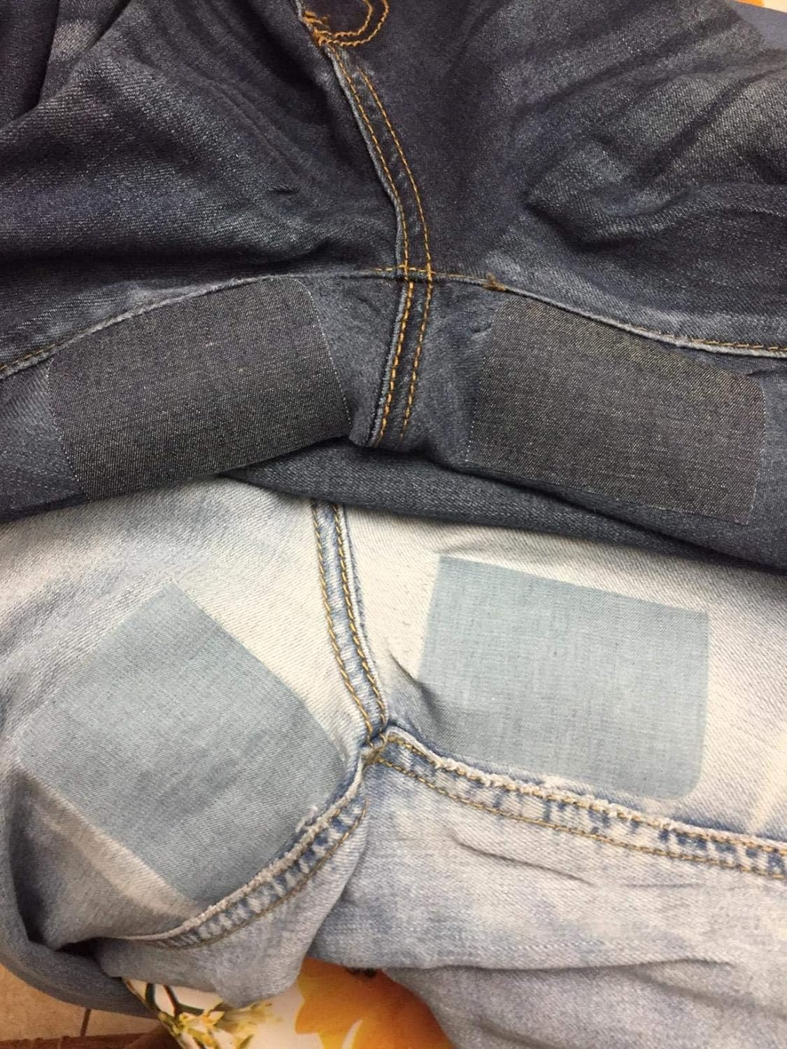 Jeans Denim Patches, 12Pcs Denim Ironing Repair Cloth, Blue Iron on Pants Patches for Jeans and Clothing Repair, 4 Shades of Blue image number 3