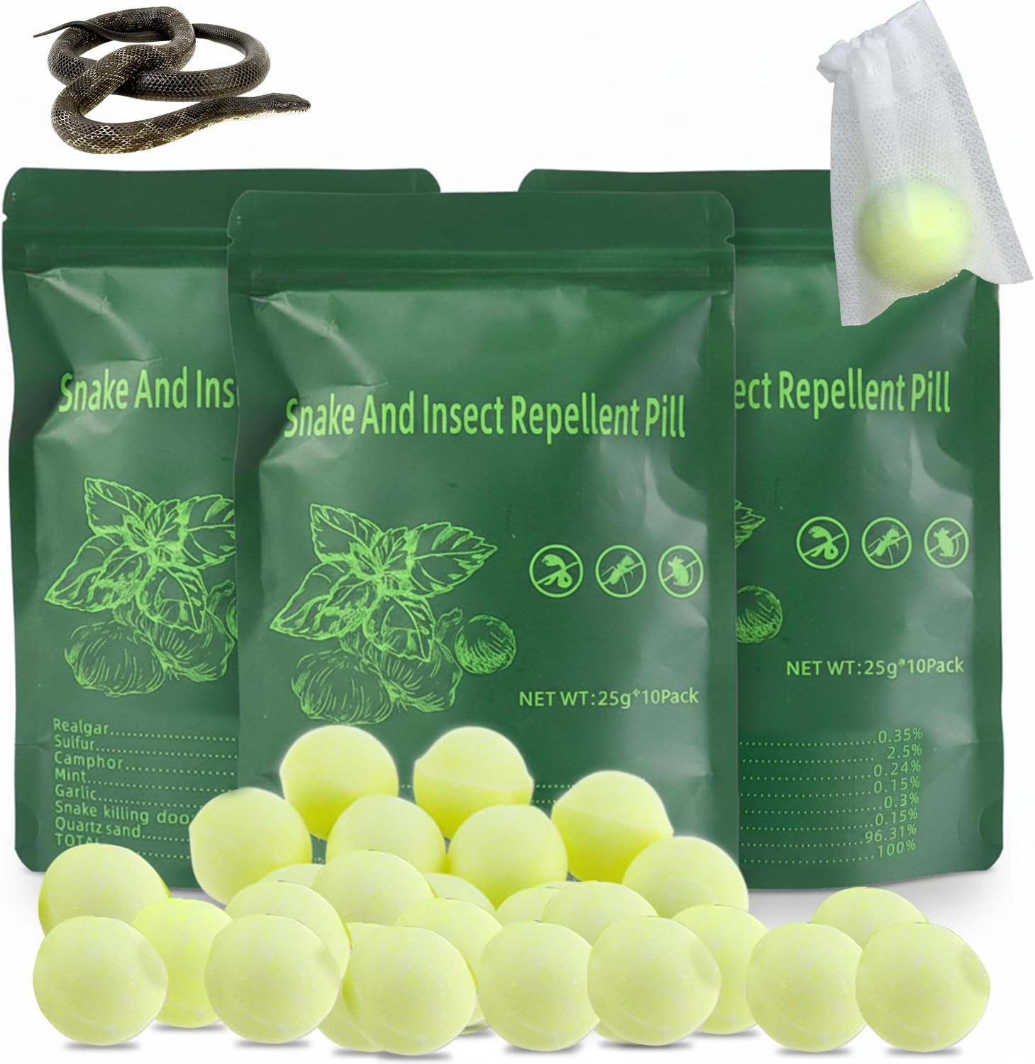 Snake Repellent Balls - 30 Pack | Best Snakes Deterrent for Yards | Keep Snake Away Repellent for Indoor or Outdoor, Garden, Lawn, Pet Safe image number 6