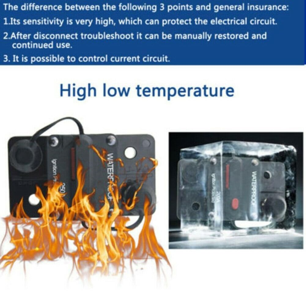100 Amp Circuit Breaker,12V- 48V DC Circuit Breaker with Manual Reset Fuse for Trolling Motor Rv Marine Boat Vehicles System Protection Waterproof (100A)