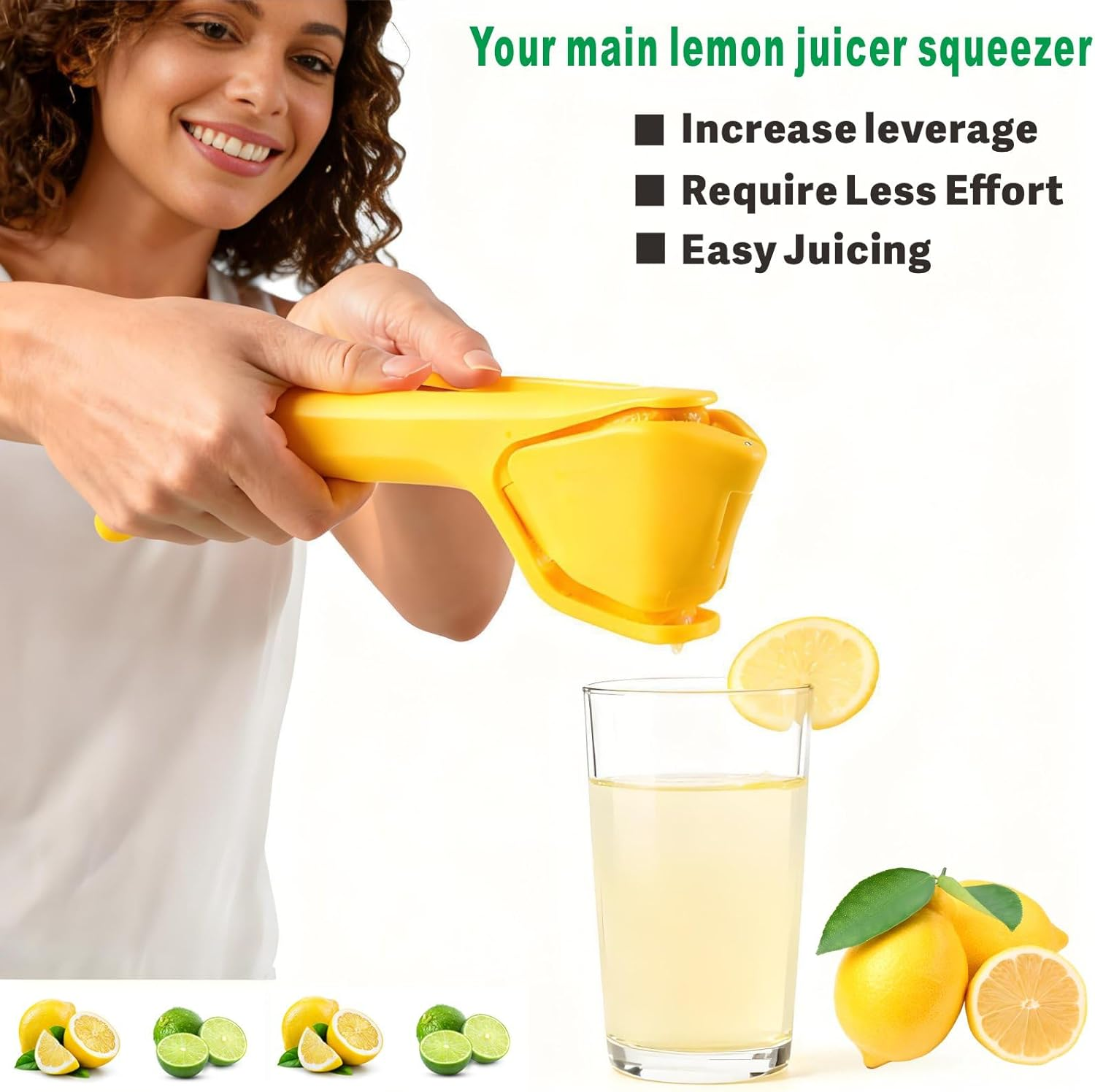 Lemon Squeezer, Effective at Squeezing Out Juice, Easy-To-Use, Very Sturdy, Lemon Juicer, Lime Squeezer, Citrus Juicers, Lemon Juicer Squeezer to Squeeze Lemons, Lime, Citrus, Orange(Yellow) image number 5