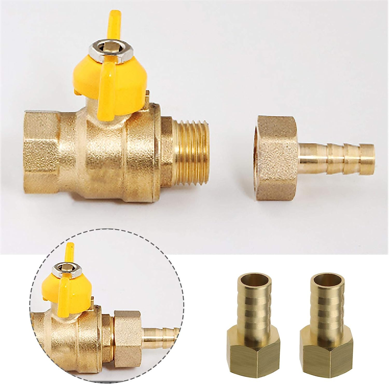Emsea 2 Pcs 1/4 BSP Female Thread to 10Mm Hose Barbed Fitting Connectors Pipe Joint Adapter Couplers for Fuel Air Gas Water Oil image number 6