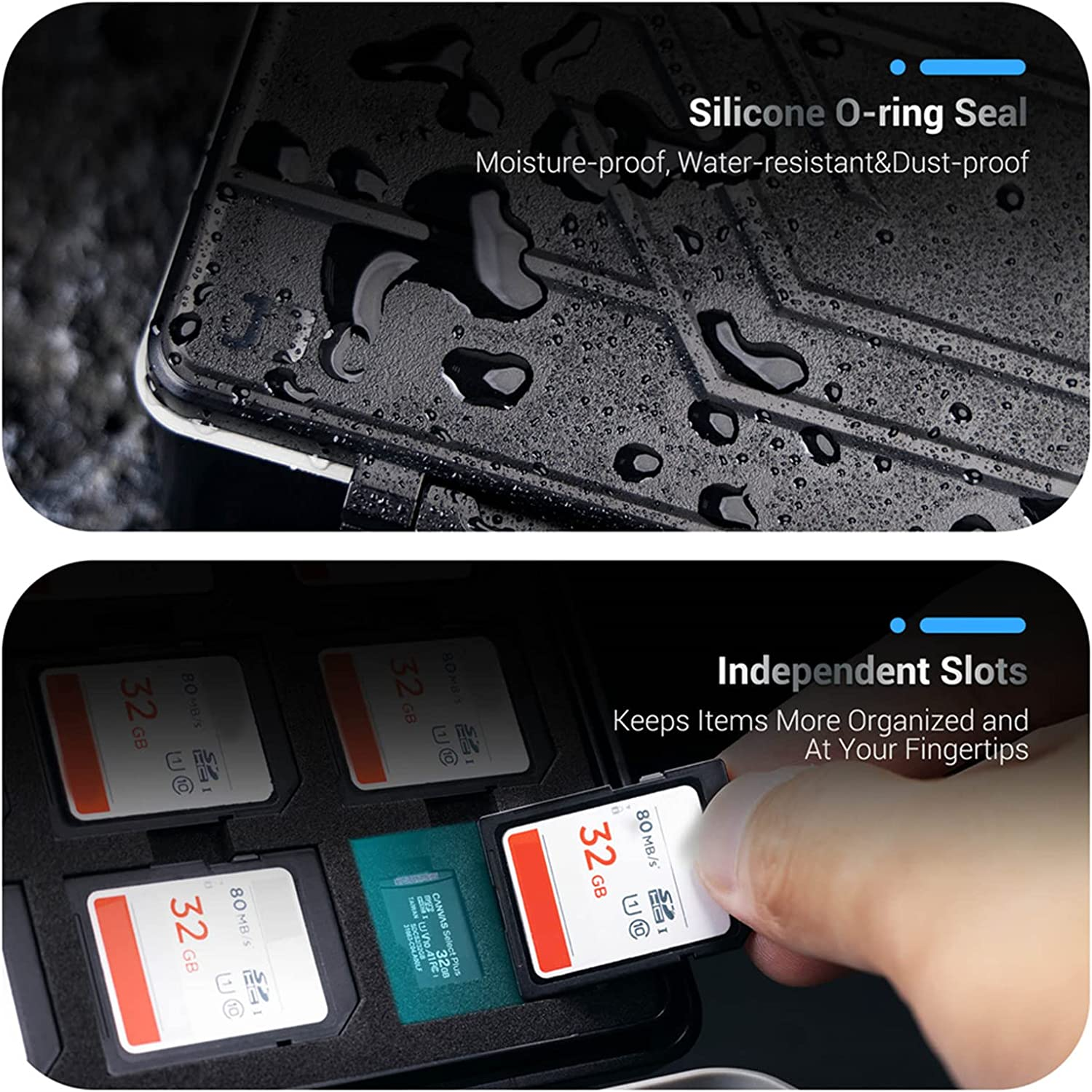 JJC USB Flash Drive Memroy Stick U Disk Case Holder Bag Storage Protective, Thumb Drive Organizer for 26 USB A/USB C Jump Drive, 9 SD SDXC SDHC & 18 Micro SD TF Card Case Holder image number 5