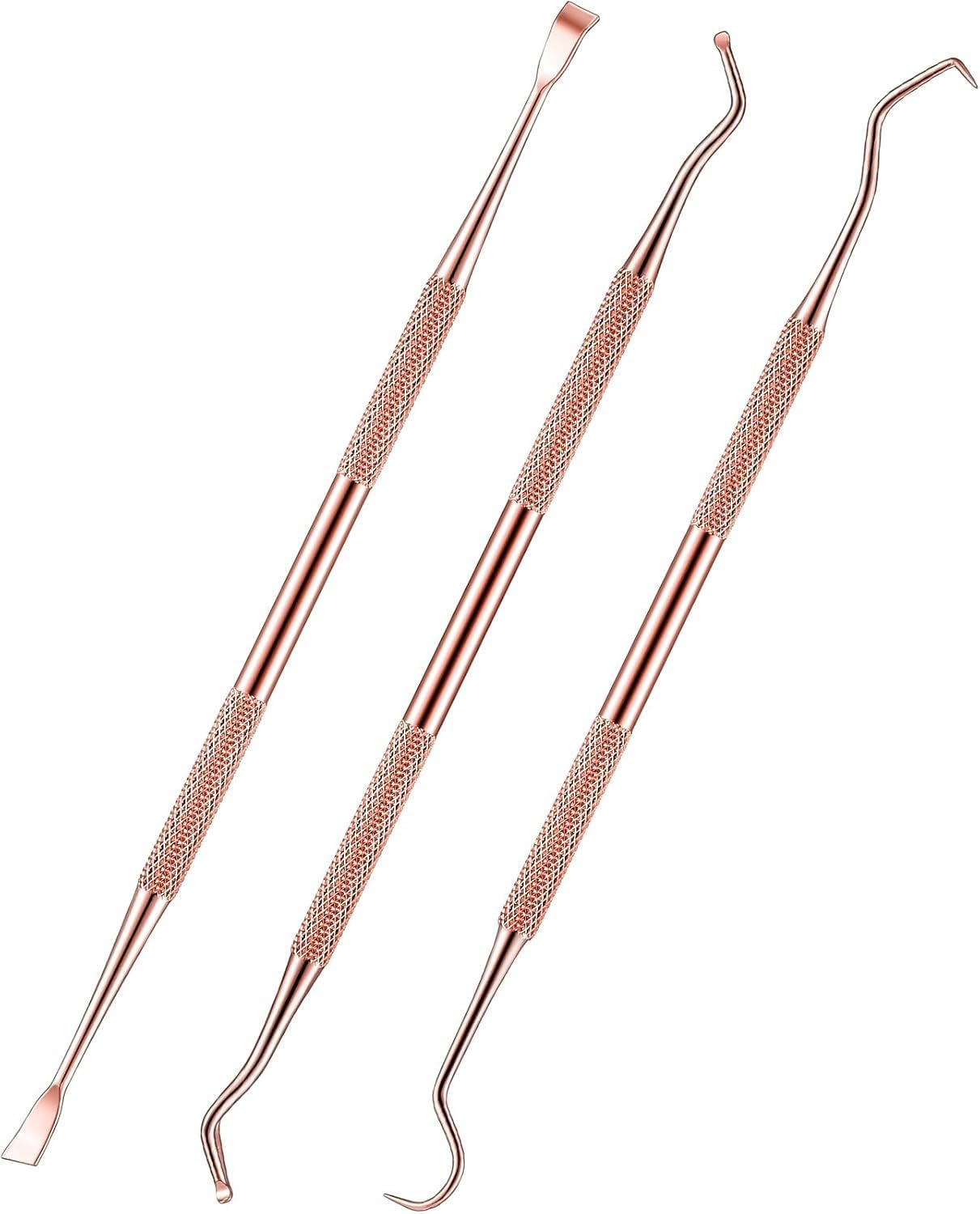 3 Pieces Dog Dental Tooth Scaler and Scraper Stainless Double Headed Tarter Removing Tool Scraper Pet Teeth Cleaning Tools for Dog and Cat (Rose Gold) image number 4