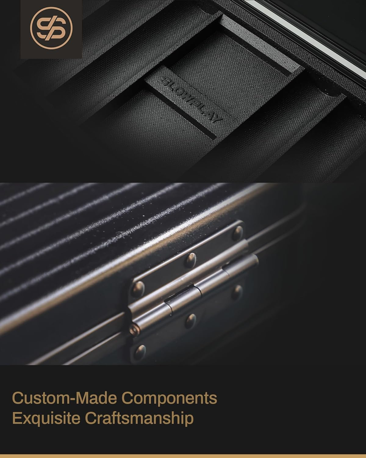 SLOWPLAY Poker Chip Case for Texas Holdem, 300 PCS, High-End Carrying Case with Leather Interior Design and German Polycarbonate Shell, Super Portable & Sturdy