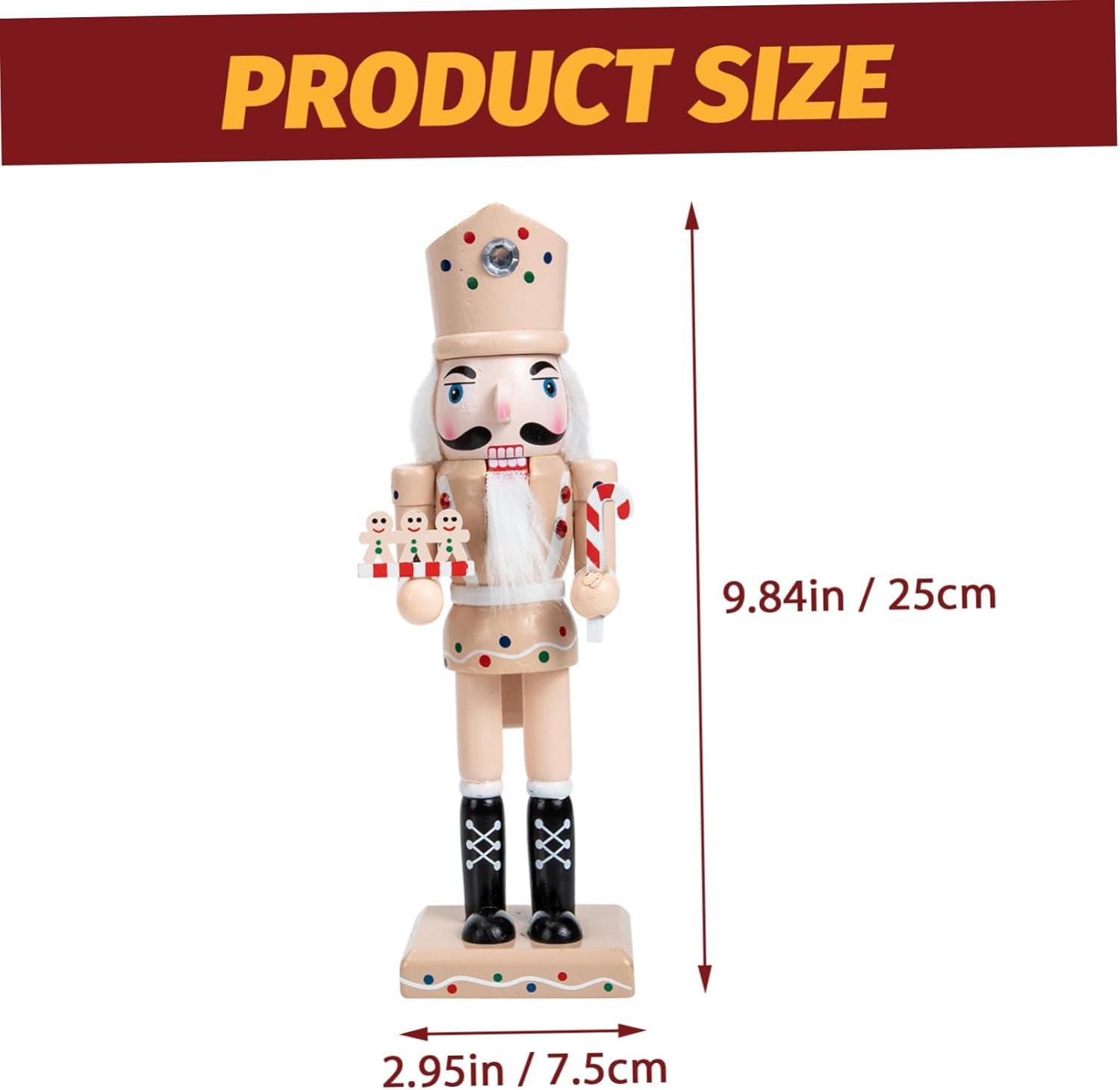 Creative Wooden Nutcracker Ornament Gingerbread Design for Christmas Home Decor Adorable Desktop Adornment for Household Decorations and Showcase Display image number 3