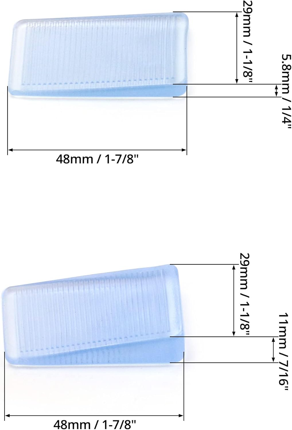 QWORK 16 Pcs Furniture Leveling Wedge, Transparent Leveling Shims Non-Slip Furniture Pads Wedges 2 Height Available (5Mm,10Mm) image number 2