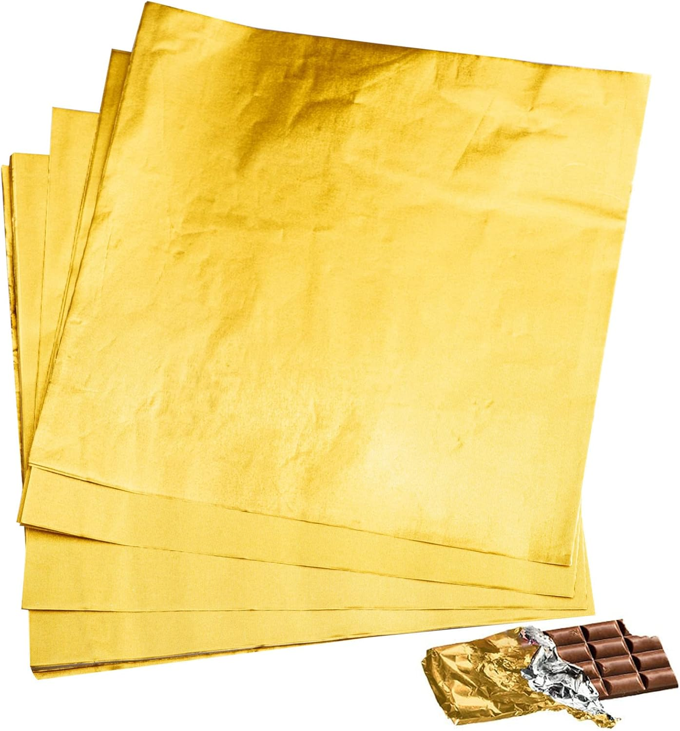 200Pcs Candy Bar Wrappers, 7.8&rdquo; Square Chocolate Bar Wrappers Blue Foil Wrapper Aluminum Individual Packaging Sheets for 4 July Baby Shower Birthday Party Gifts