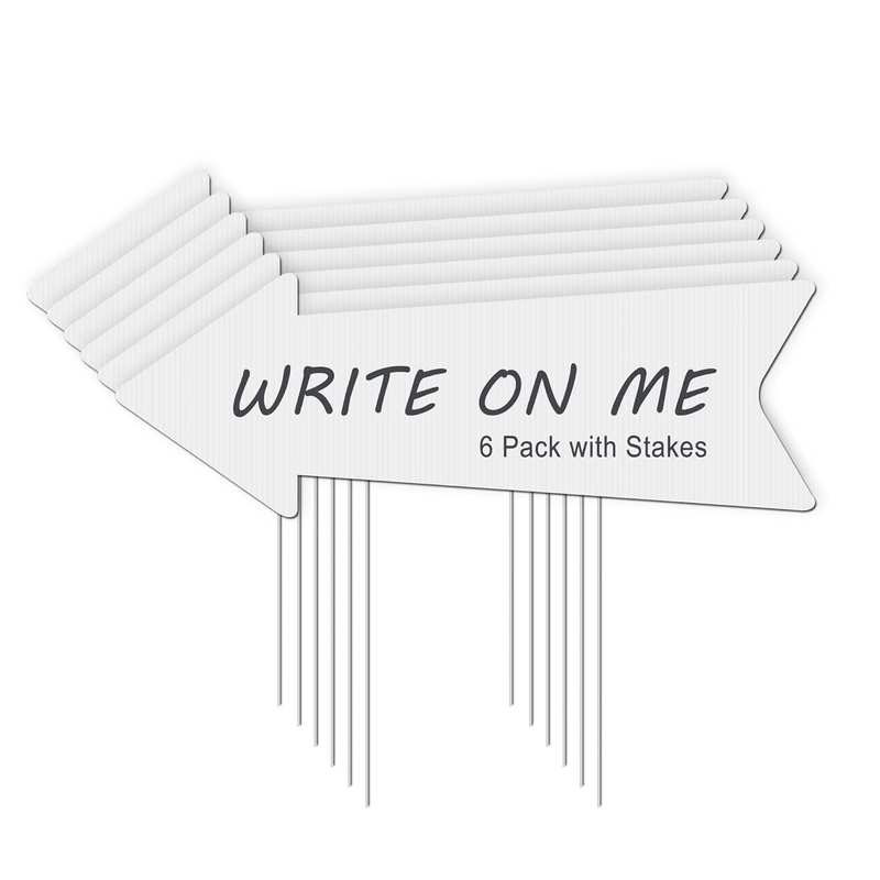 Blank Arrow Signs with Stakes 15 Pack 17 X 6 Inches Wedding Directional Yard Signs with Stakes, This Way Arrow Yard Signs Birthday Party Signs Arrow