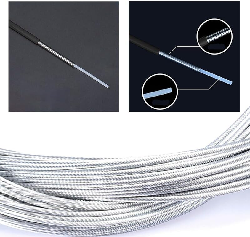 AIMALL Bike Bicycle Front Rear Inner Outer Wire Brake Gear Shifter Cable Housing Kit with Housing - Durable Metal and Plastic, Front & Rear, 2.5M 5Mm Housing with Cable Caps & S Buckles image number 4