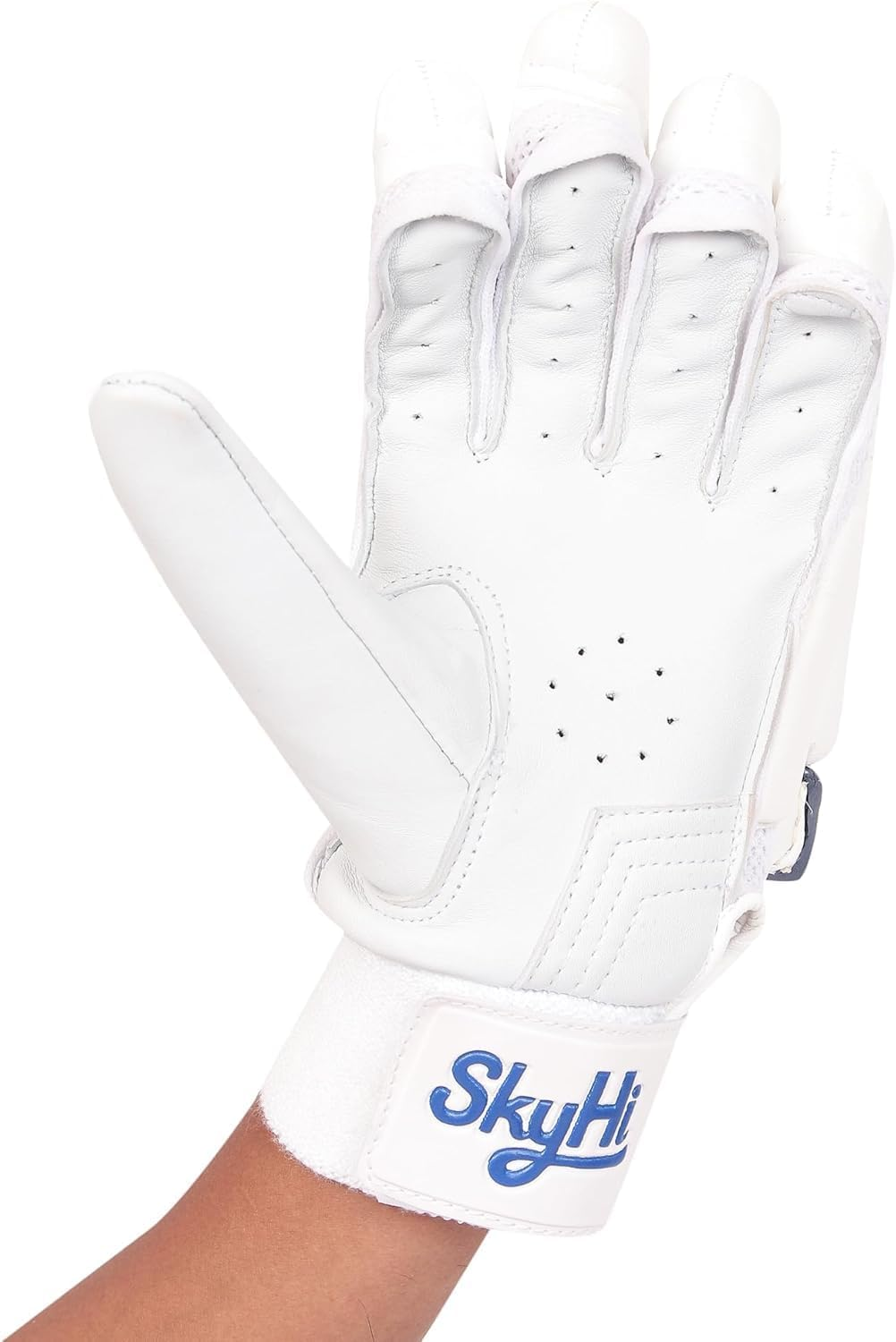 SKYHI Test Cricket Batting Gloves | Lighweight Leather Cricket Batting Gloves for Mens Right Hand and Left Hand Batsman image number 1