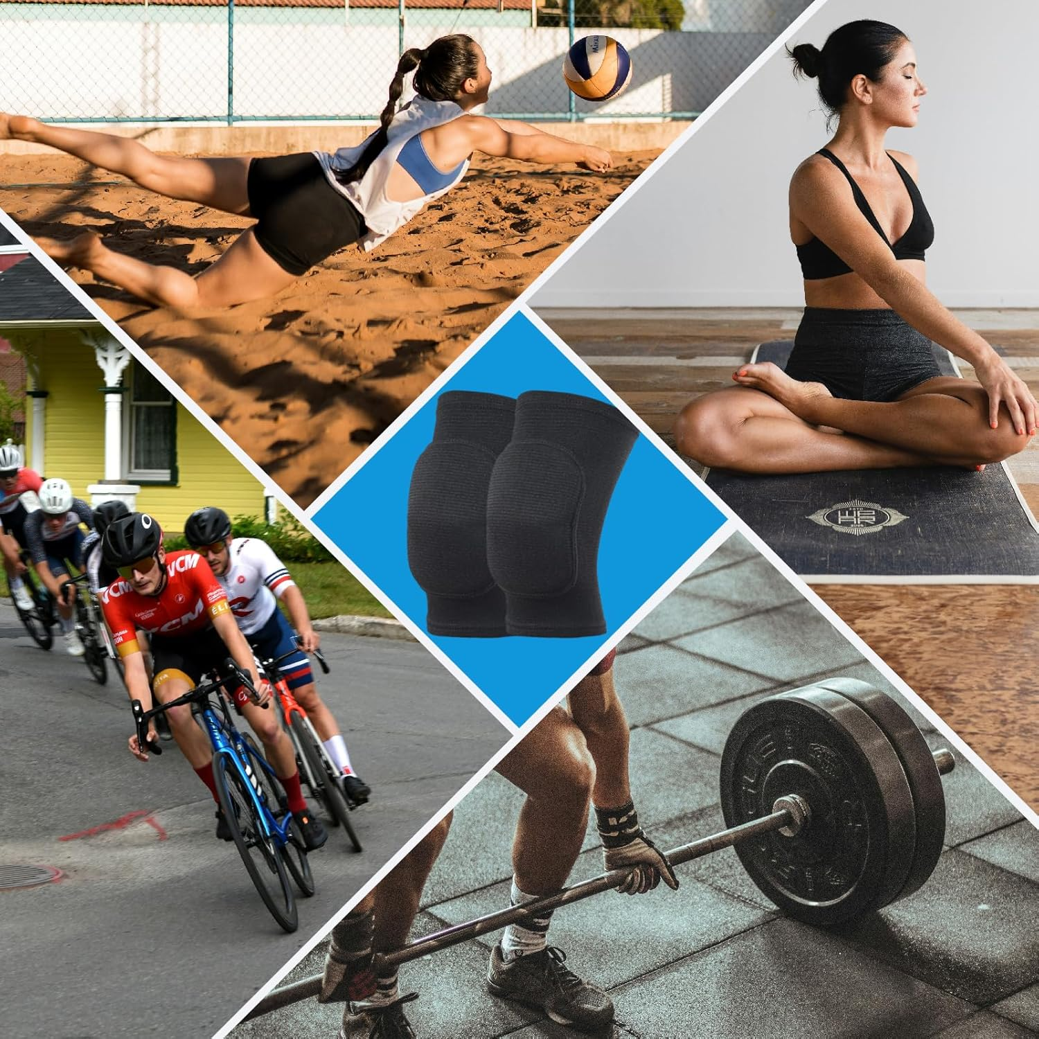 Unisex Knee Pads for Volleyball, Shock Absorption during Exercise, Thick Spongy Pads Protect the Knees, Anti-Slip Design, Be Suitable for Dance Training, Volleyball, and Other Sports (Black) image number 4