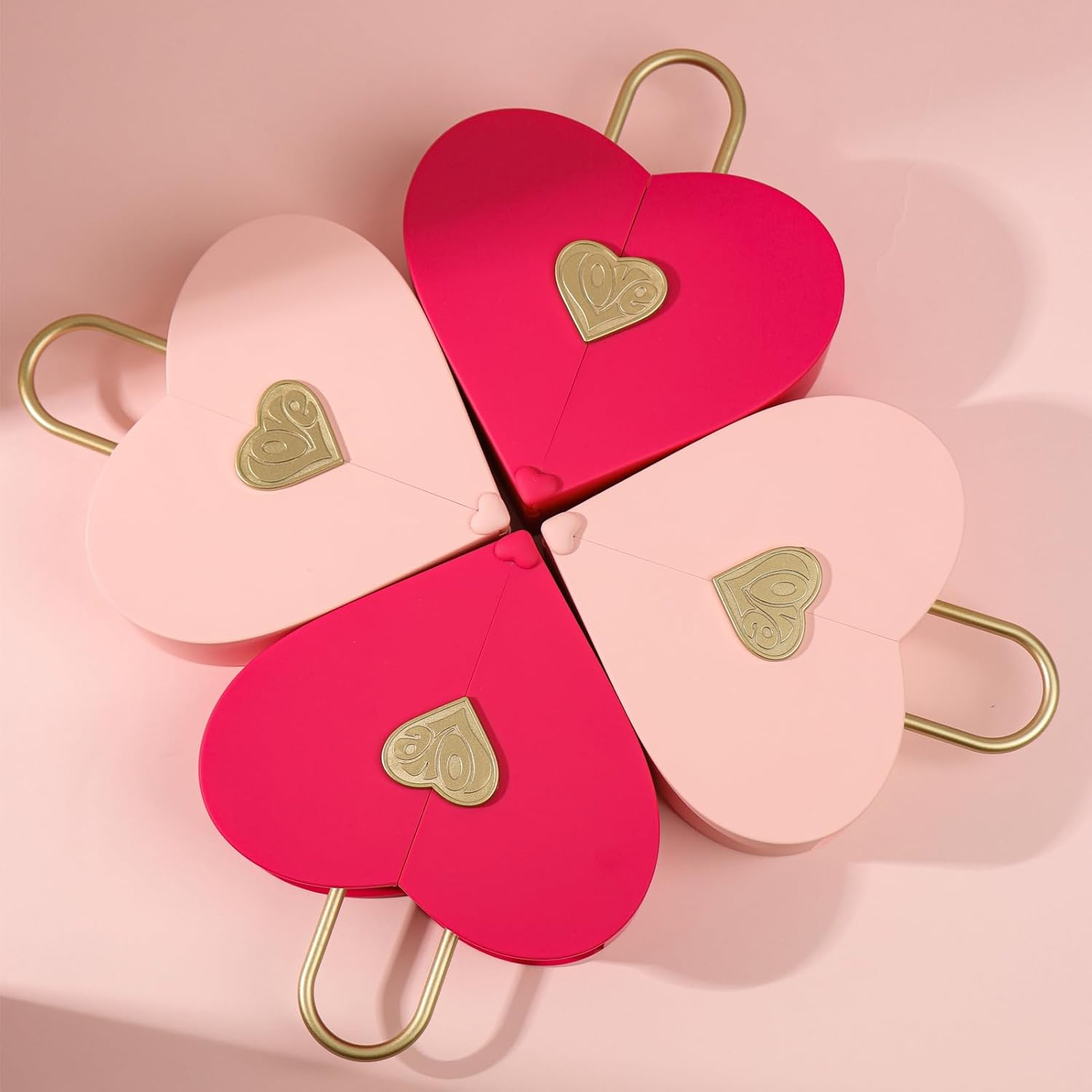 Ring/Earring/Necklace Jewelry Set Box Luxury Gift Box for Anniversary Birthday Christmas Jewelry Storage Case for Women (PINK) BOX ONLY image number 5