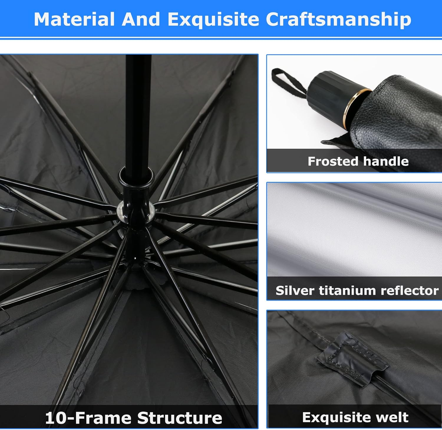 Foldable Car Umbrella Sunshade Cover UV Block Car Front Window (Heat Insulation Protection) for Sedan/Suv and Most Vehicles (57 X 31 Inches) image number 5