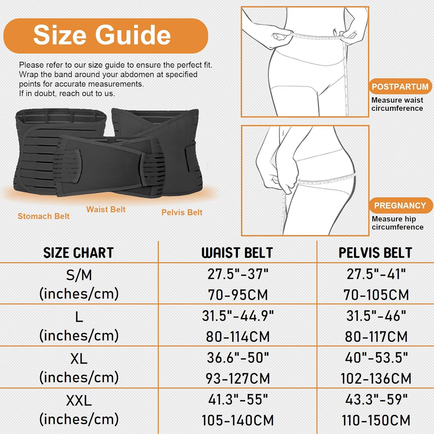 3 in 1 Postpartum Belly Support Recovery Wrap - Postpartum Belly Band & Abdominal Binder Shapewear (Black, XL) image number 4
