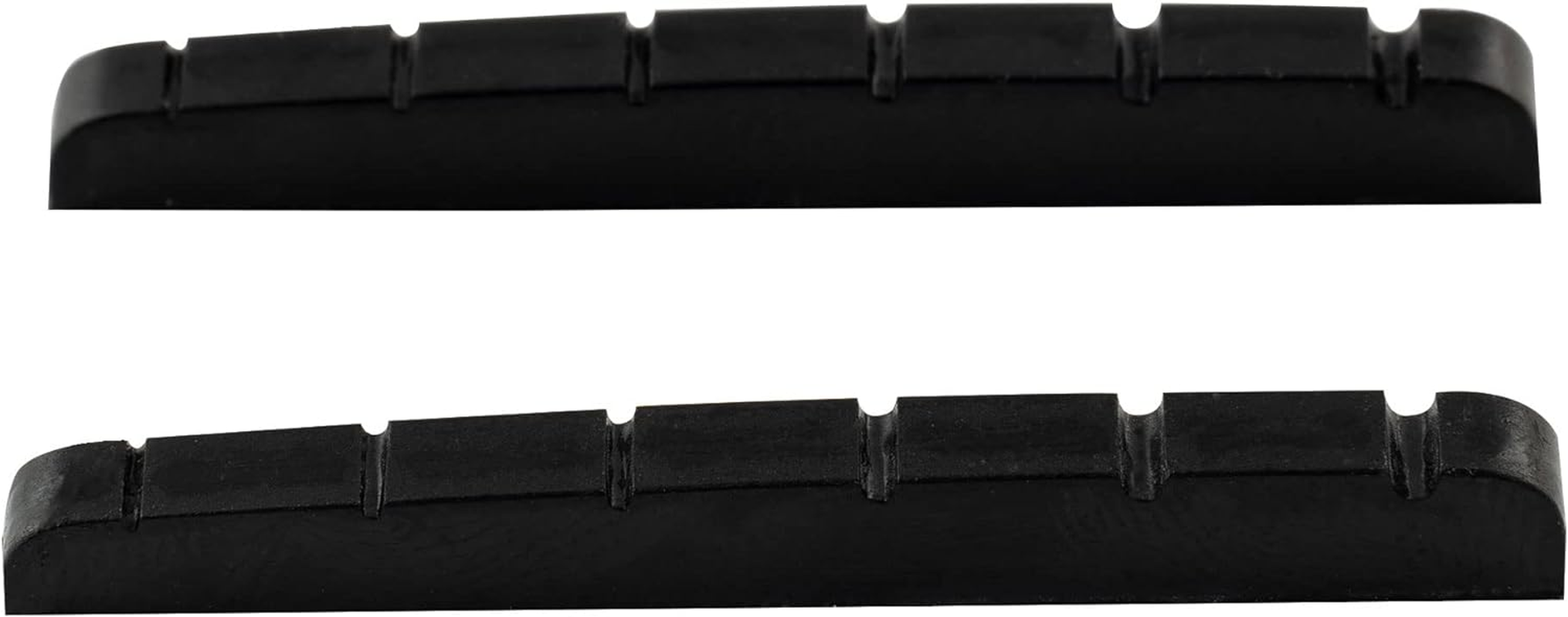 Musiclily Pro Urea Resin Plastic 43Mm Slotted Strat Tele Electric Guitar Nuts Flat Bottom for 6-String Stratocaster/Telecaster Guitar, Black(Set of 2)
