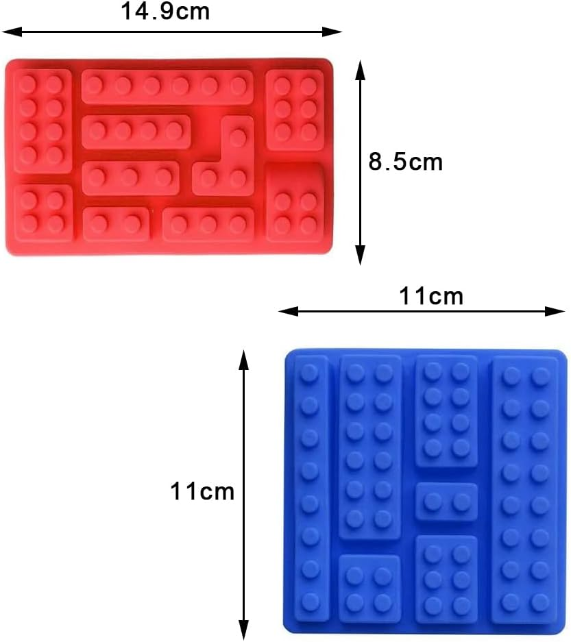 3 Pcs Chocolate Jelly Moulds - Multi-Size Ice Cube Candy Moulds for Building Block Themes Kids Cake Cupcake Decorations image number 6