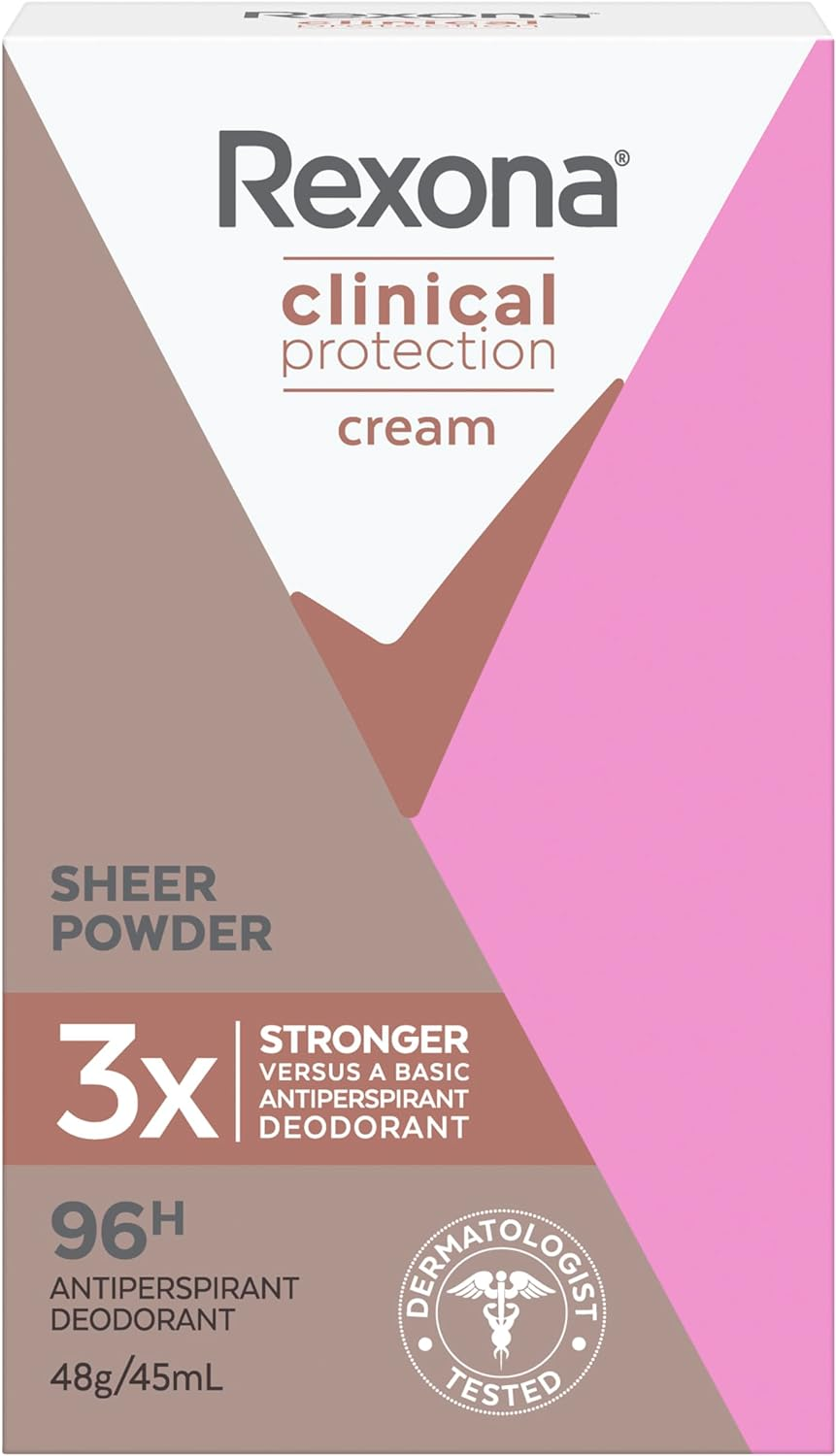 Rexona Women Clinical Antiperspirant Cream Stick Deodorant Sheer Powder, 45Ml, 96 Hour Protection image number 3