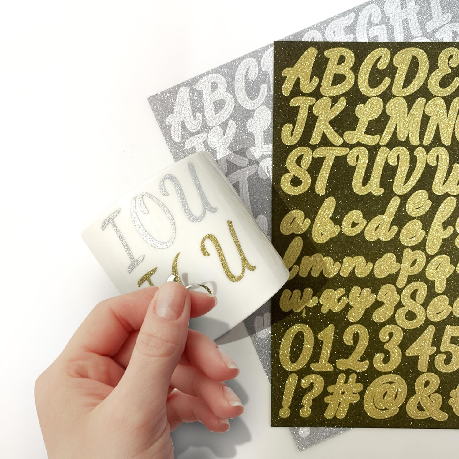 10 Sheets Alphabet Stickers,Vinyl Letter Self-Adhesive Sticker Letters, Gold Alphabets ABC Stickers, for DIY Mailbox, Signs, Window, Car, Door, Office,Poster Board, Address Number image number 5