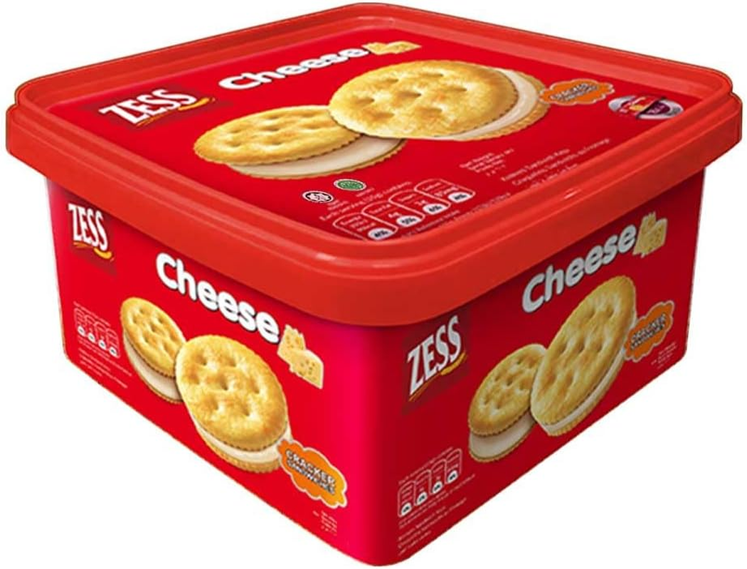 ZESS Cheese Sandwich Crackers, Cheesy Biscuit Sandwiches Snack 18 Individually Wrapped Packs Office and Kids Snack on the Go Snack for School Trip 612G image number 4