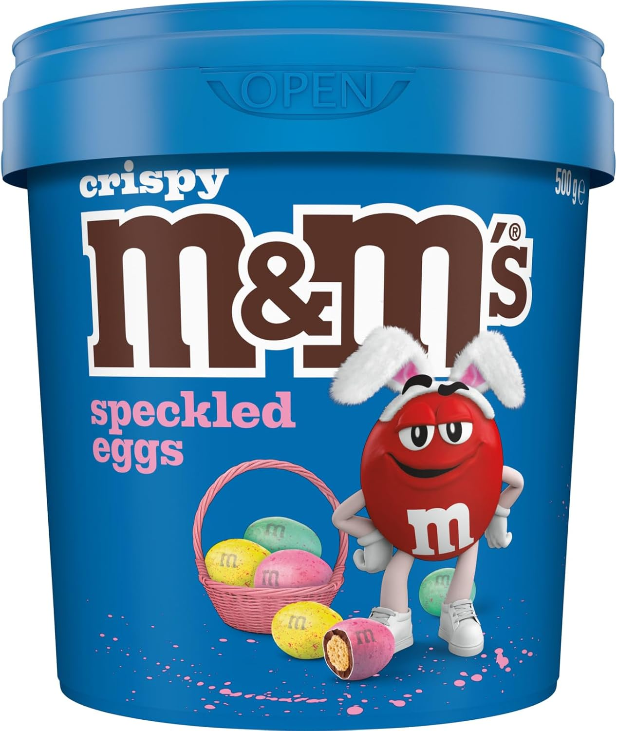 M&M'S Crispy Speckled Milk Chocolate Easter Egg Bucket 500G
