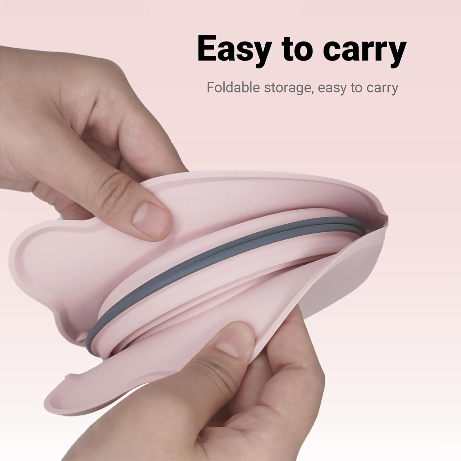 Silicone Collapsible Dog Bowl - 2-In-1 Travel Pet Bowl with Spillproof & Non-Slip Design | 500Ml/300G Portable Feeder for Camping Hiking | Easy Clean Foldable Dish for Small to Large Dogs Cats (Pink) image number 6