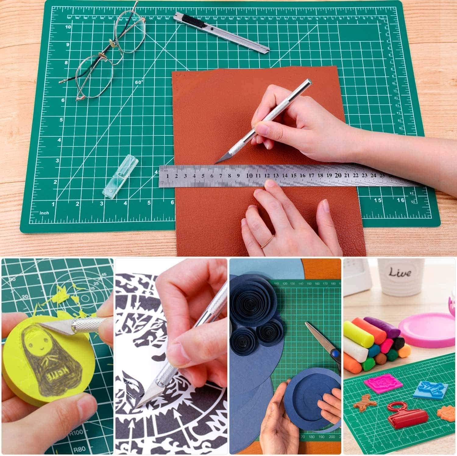Craft & Hobby Cutting Mat - Size A4 - Double Sided 21 X 29.7Cm - for Cutting, Sewing, Crafts and Cropping Photos image number 2