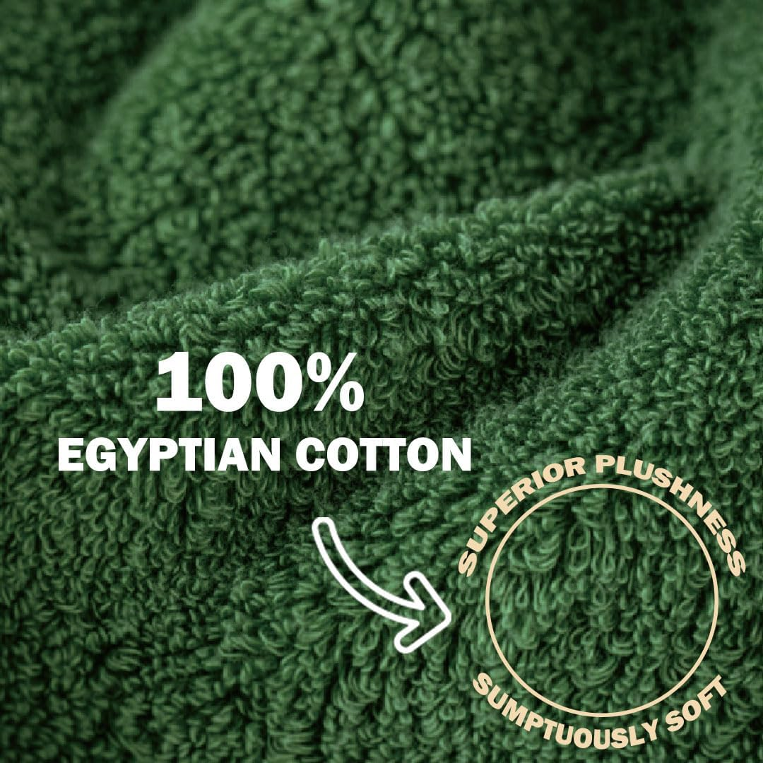 Towels for Bathroom - Ultra Soft Luxury Bath Towels Set of 3, 1 Oversized Bath Towel 1 Hand Towel 1 Washcloth, 100% Cotton Towels, Highly Absorbent, Quick Drying Larger Size Bath Towel Sheets - Green image number 1