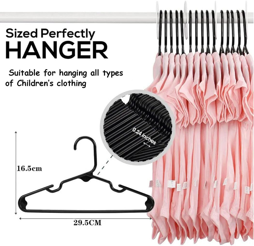 Plastic Clothes Baby Hangers, 60 Pack Non-Slip Suit Clothes Children Space Saving Small Hangers for Coats, Shirt Dress, Tie, Pants & Closet Organizer image number 4