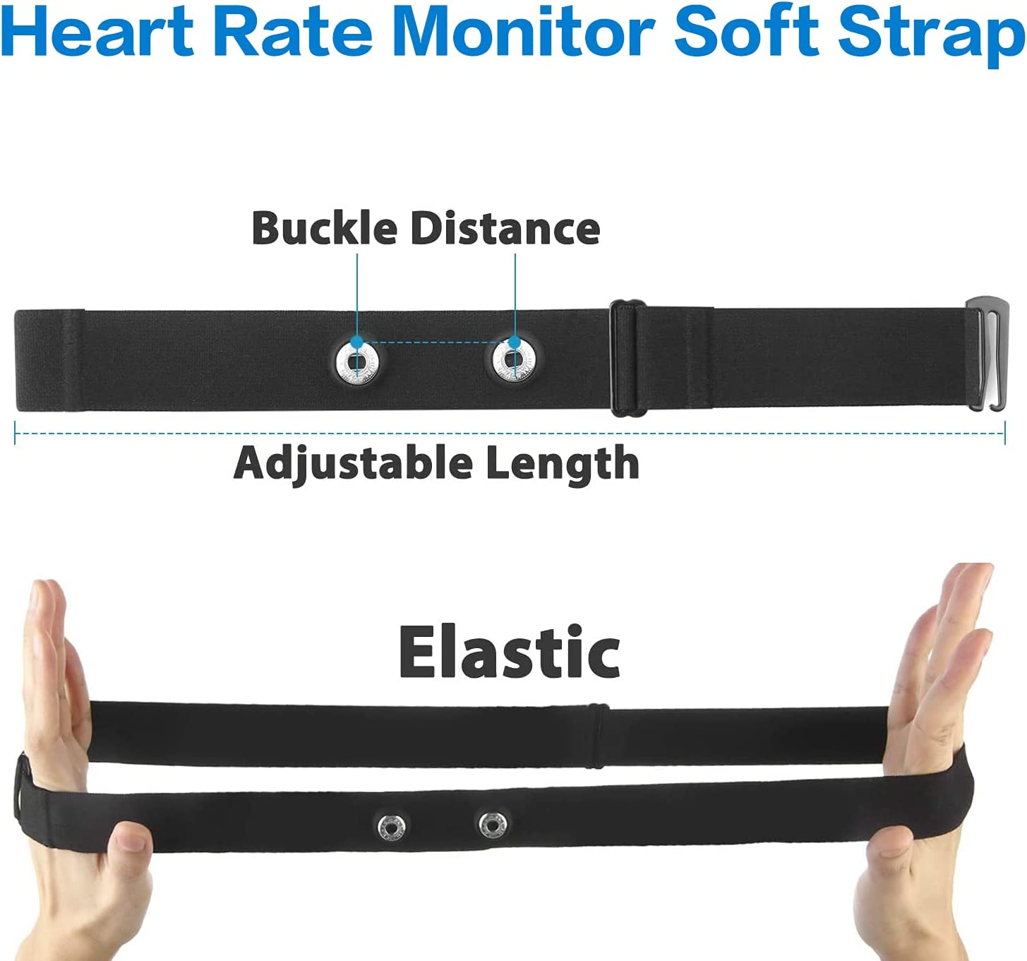 Heart Rate Monitor Soft Strap Replacement | Universal Replacement for Garmin, Wahoo Tickr and Polar H7 HRM Transmitters image number 4